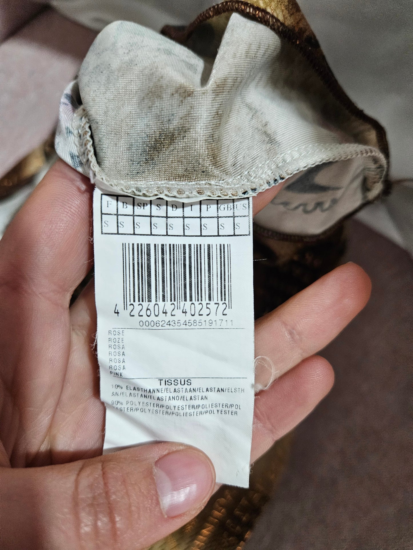 Haut col bénitier marron et beige