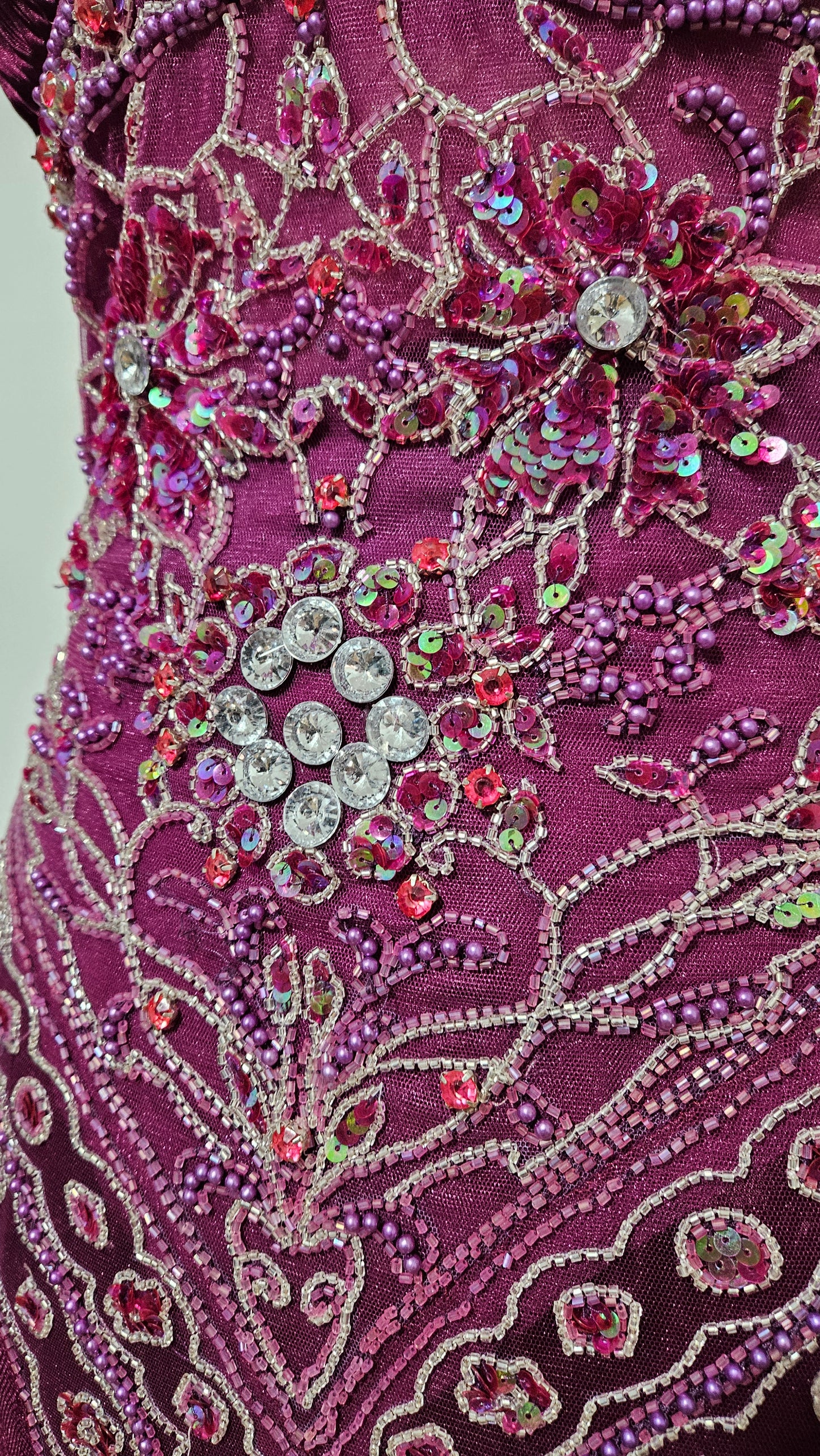 Purple embroidered maxi dress