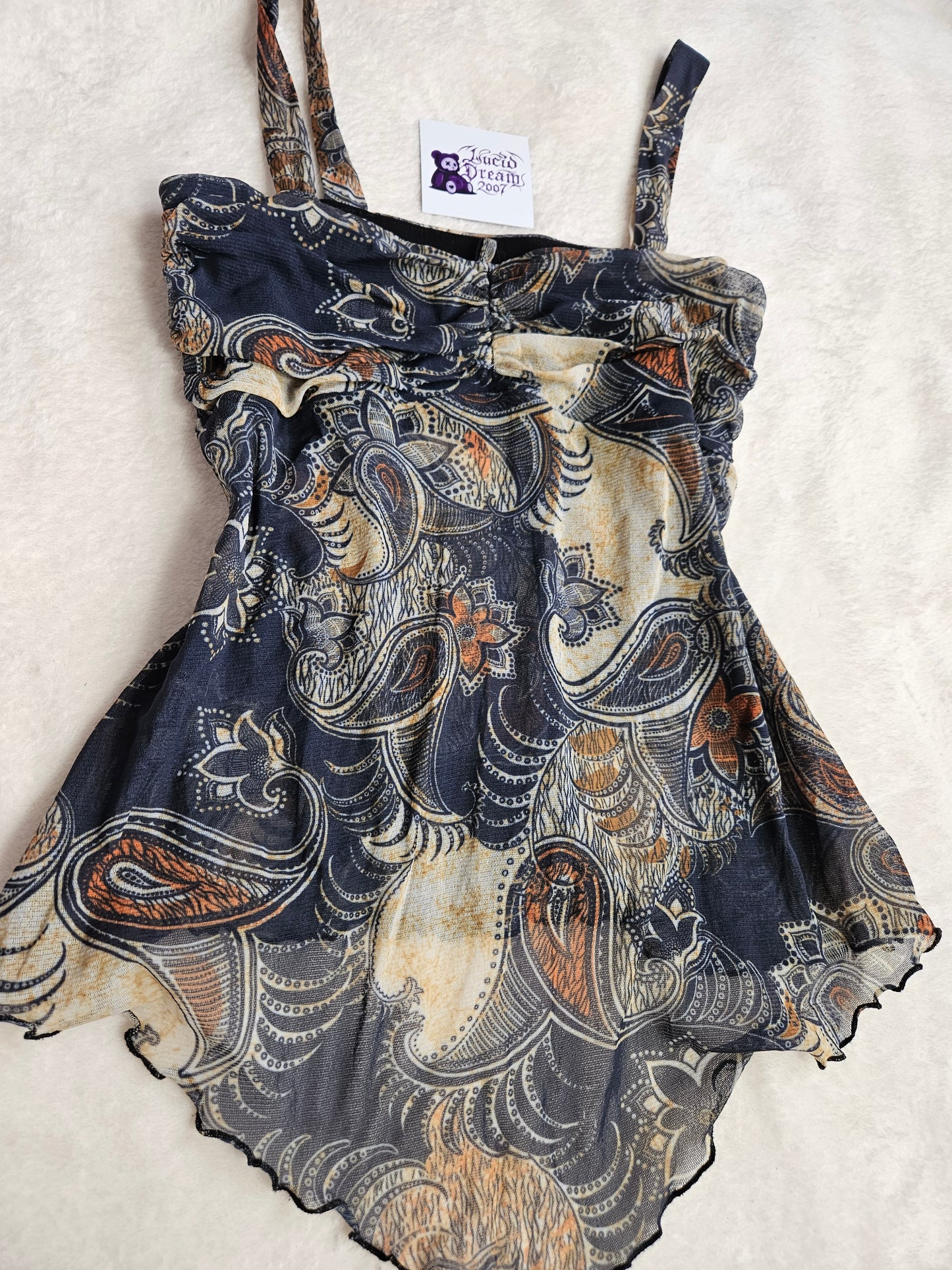 Haut en voile motif cachemire