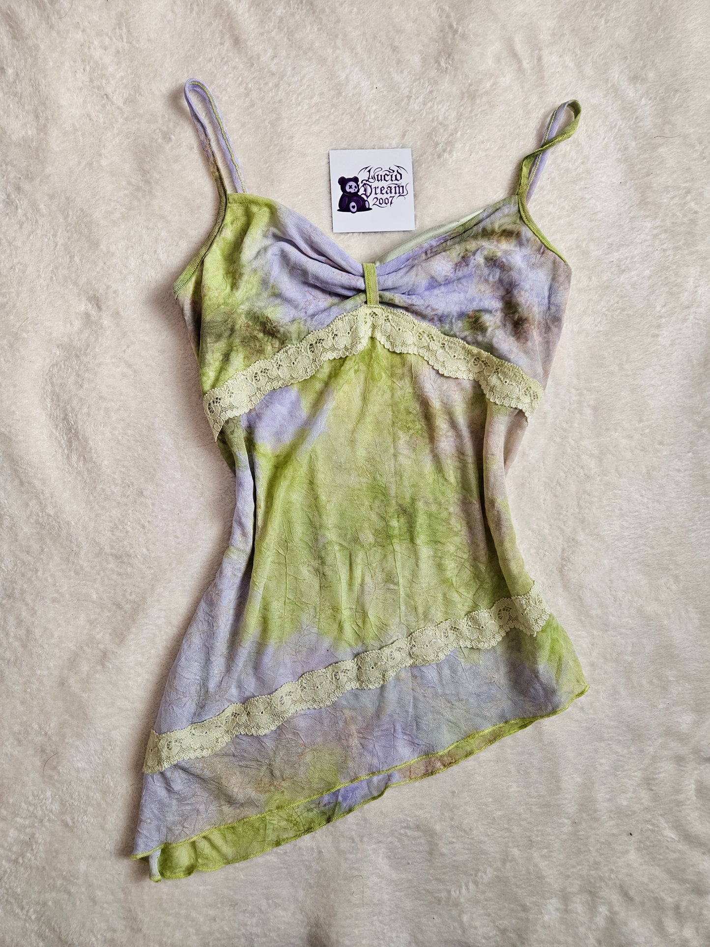 Haut en voile vert et lila