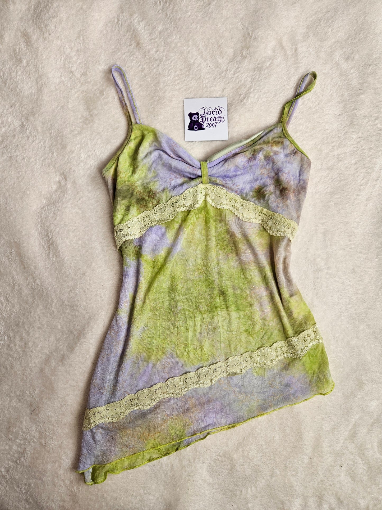 Haut en voile vert et lila