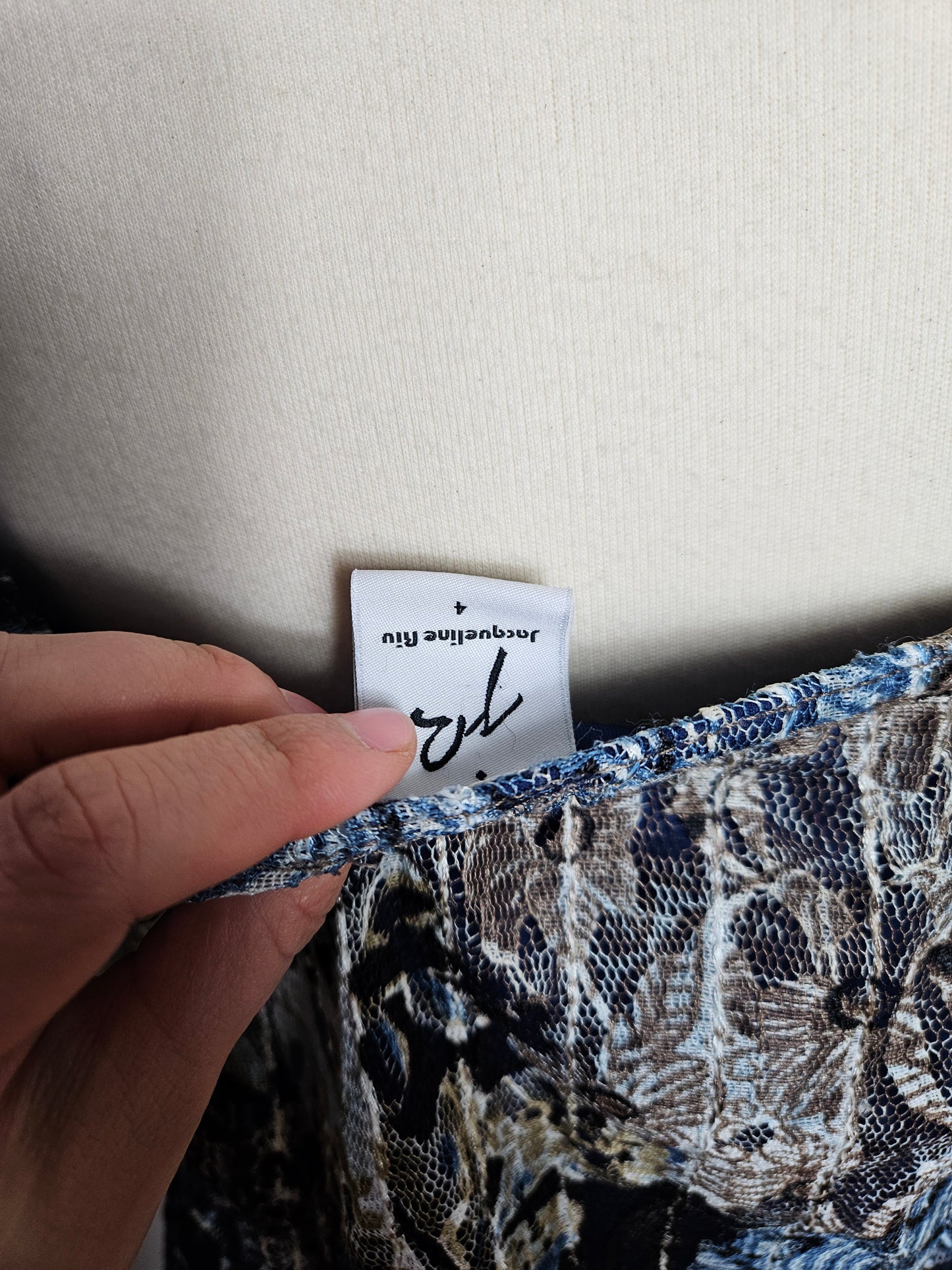 Blue voile top with sequins