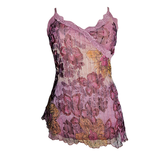 Haut en voile et sequins lila