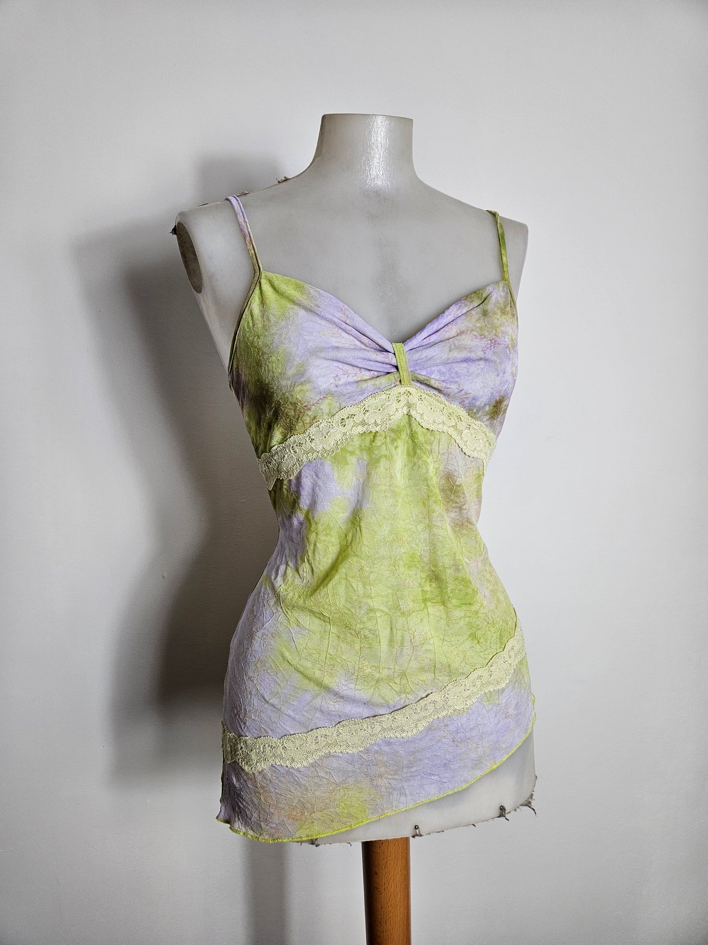 Haut en voile vert et lila