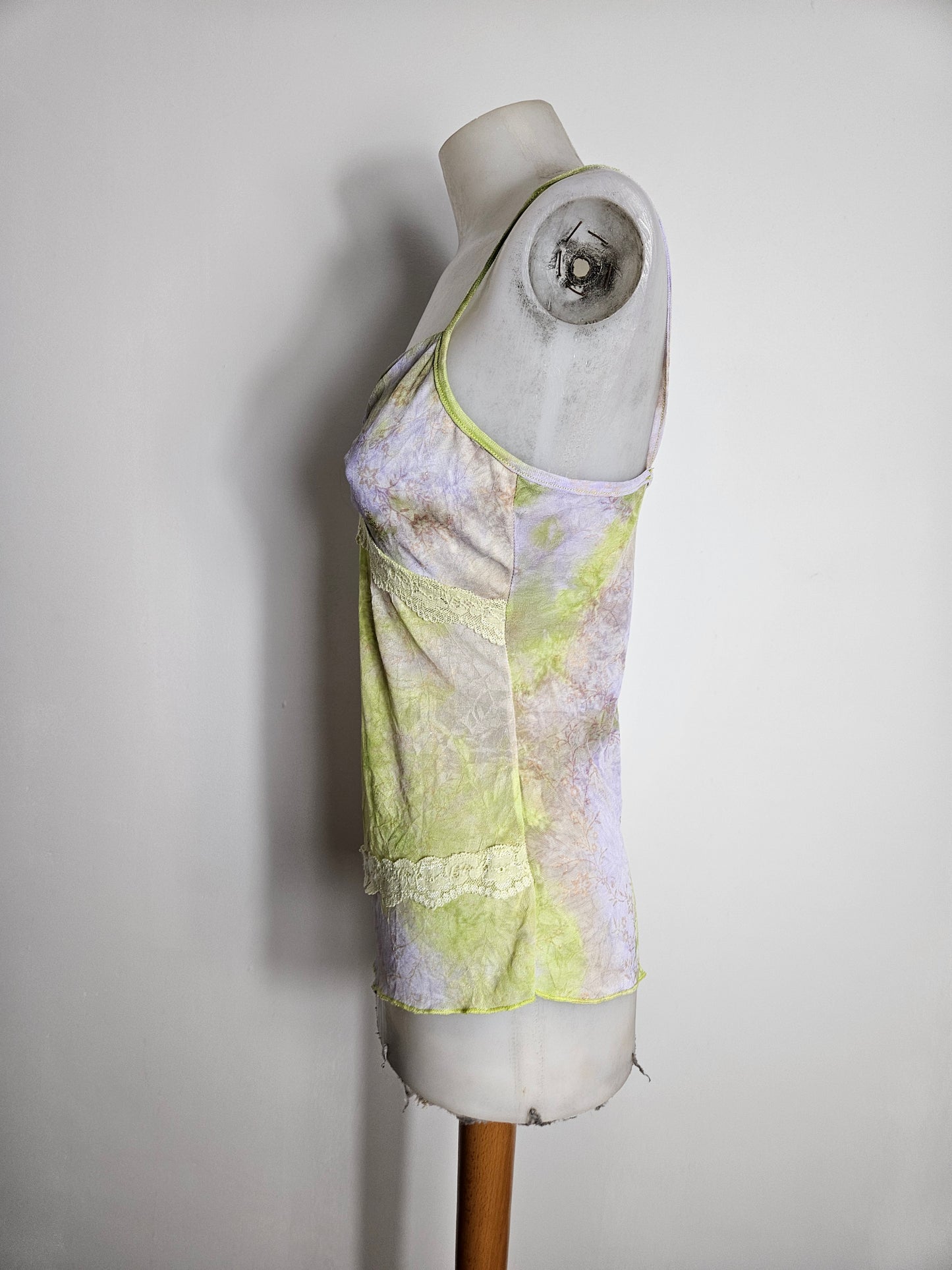 Haut en voile vert et lila