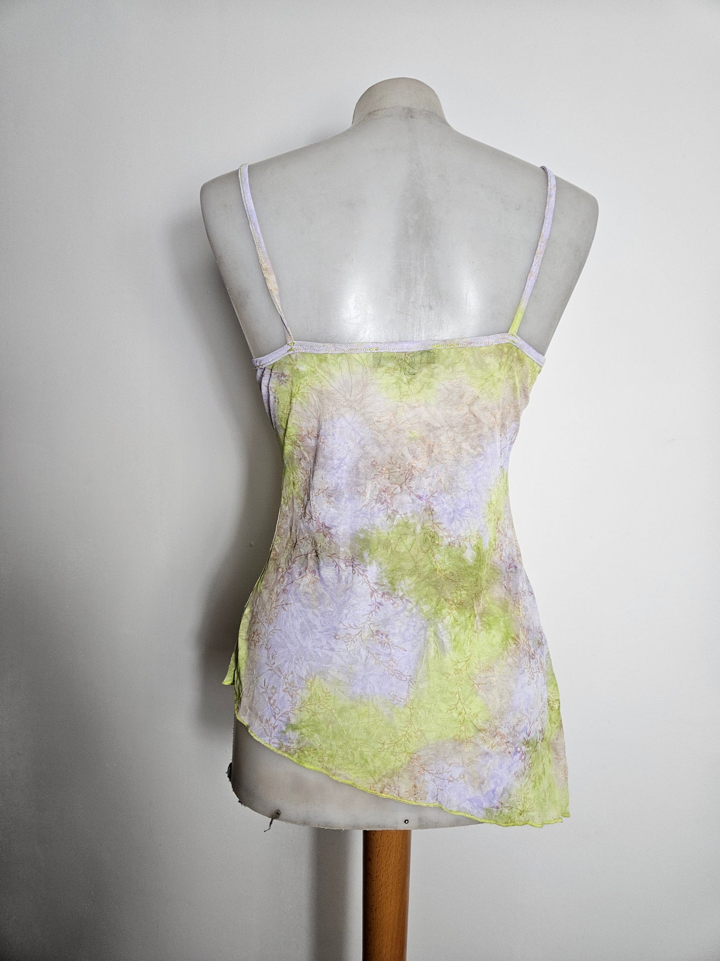 Haut en voile vert et lila