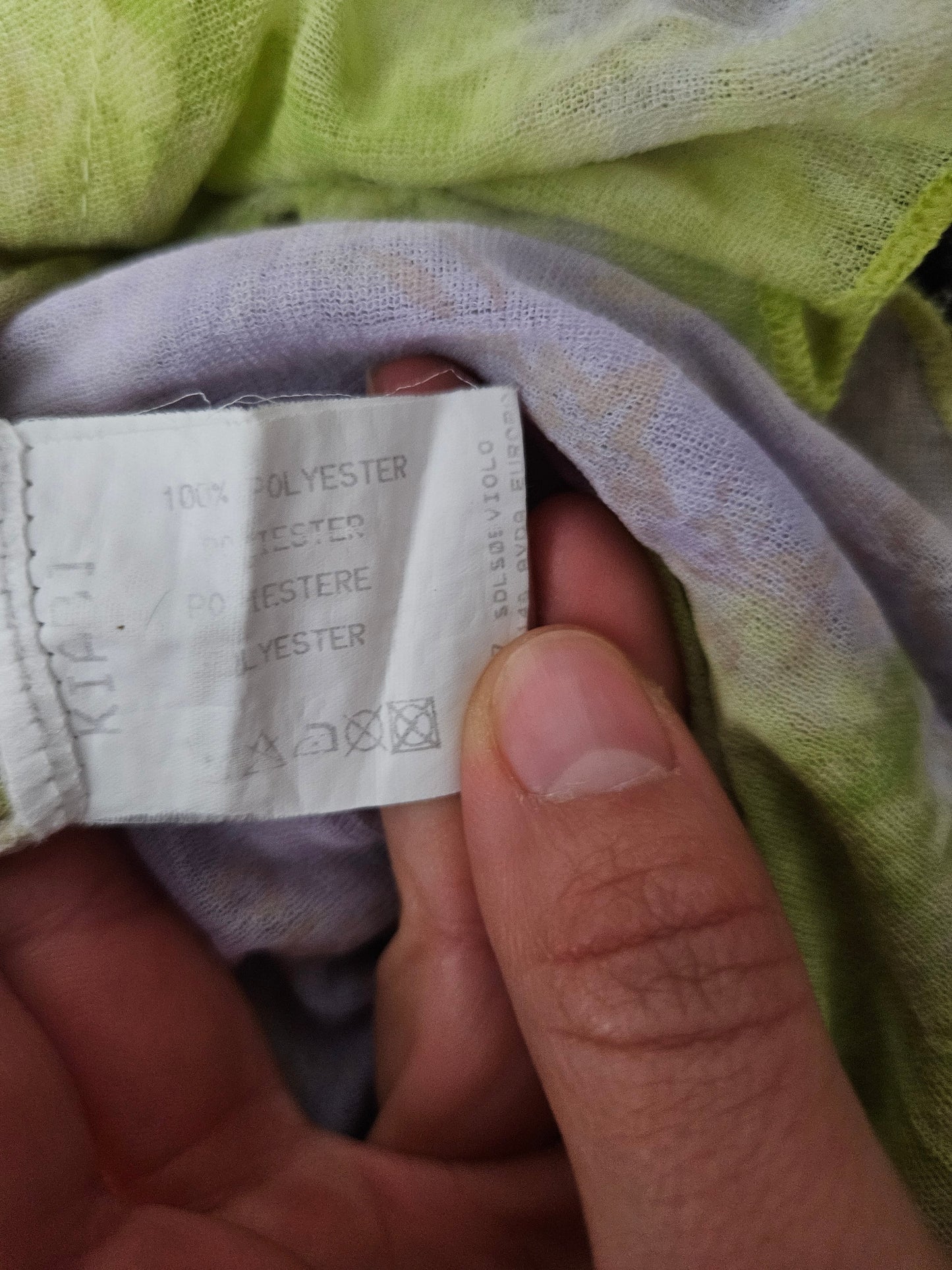 Haut en voile vert et lila