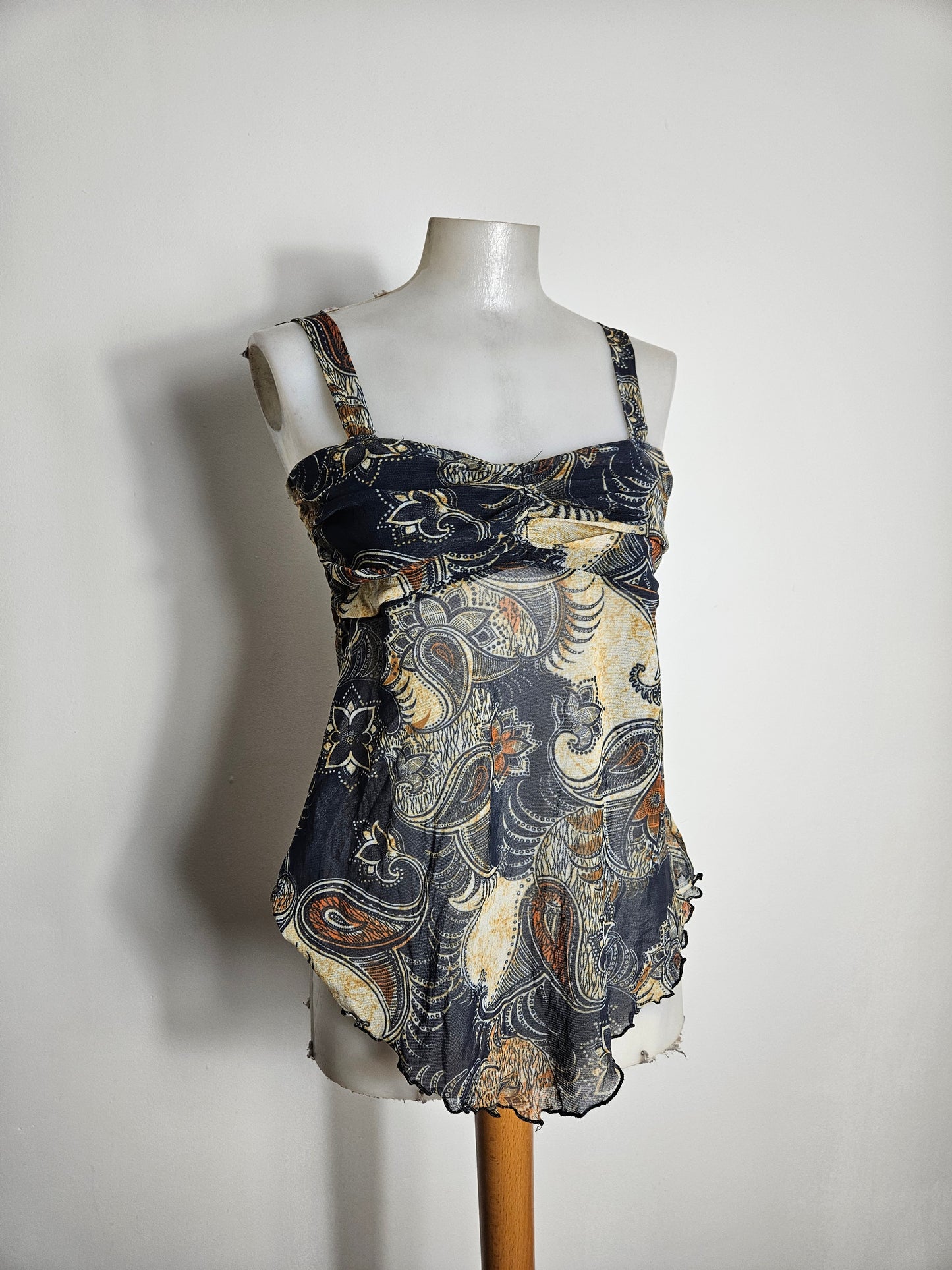 Haut en voile motif cachemire