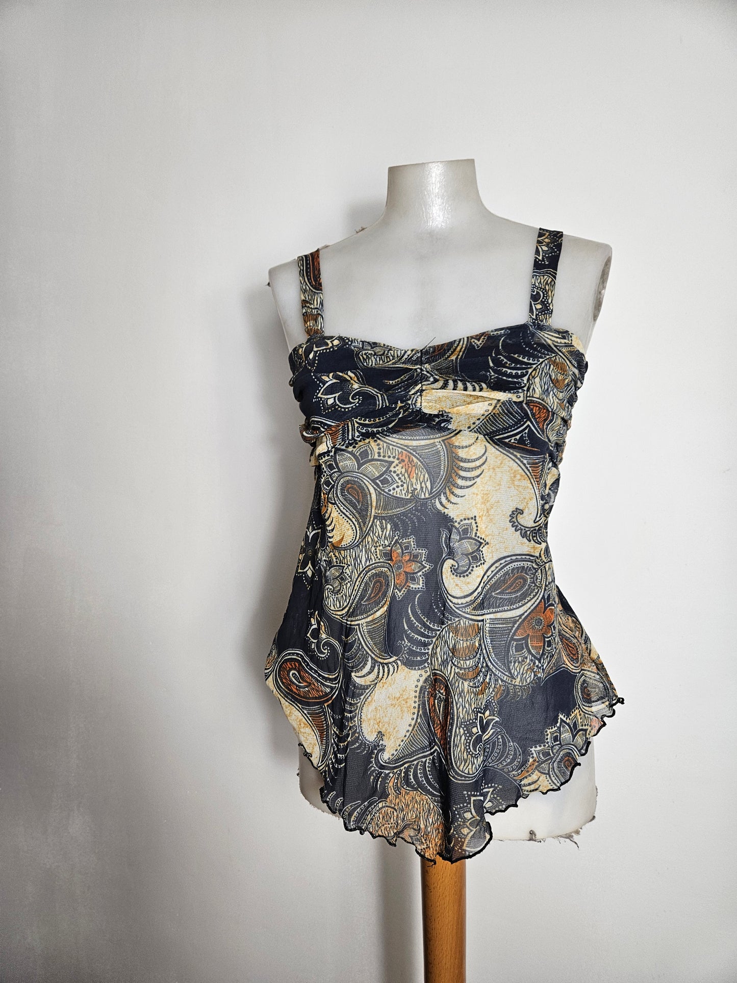 Haut en voile motif cachemire