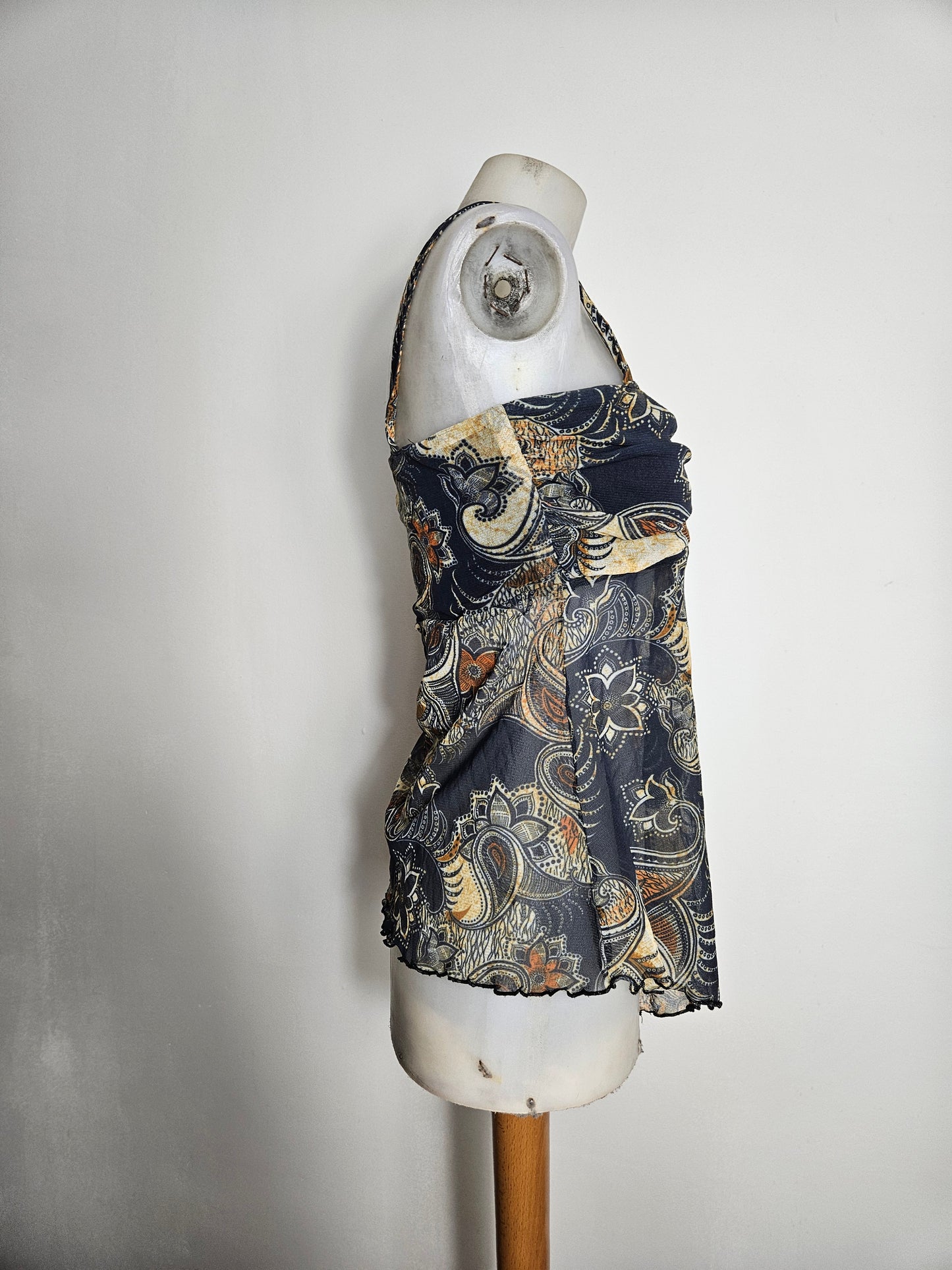 Haut en voile motif cachemire