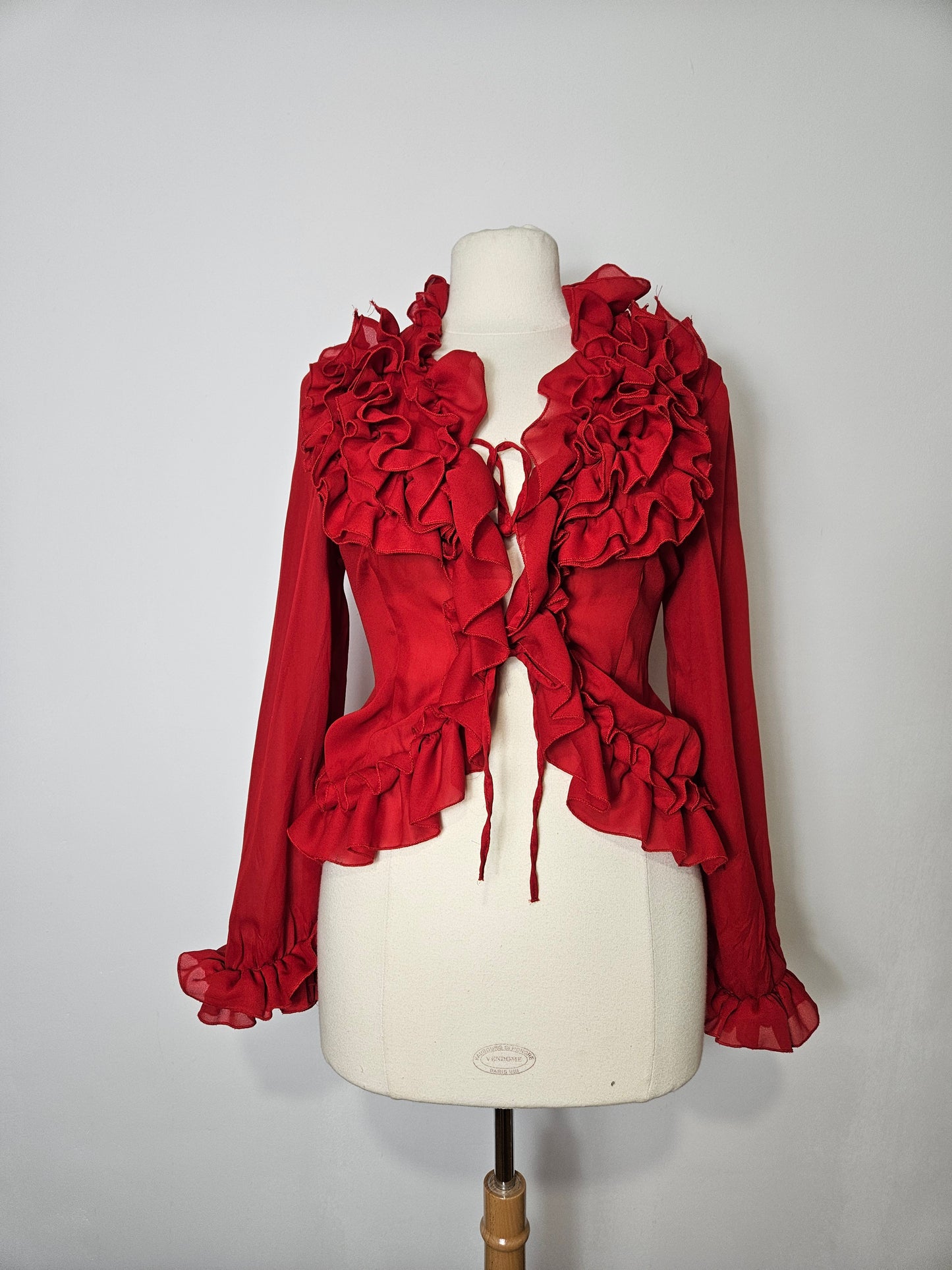 Chemisier en voile rouge