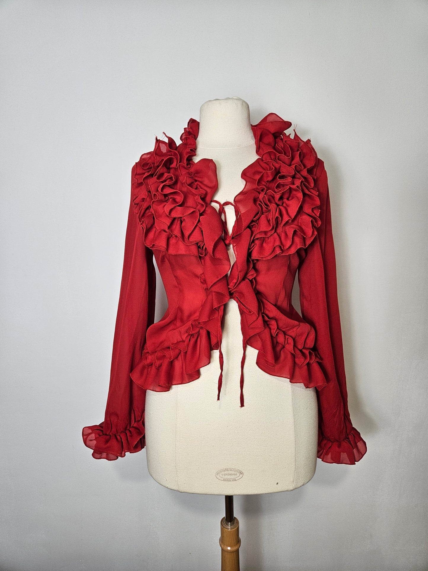 Chemisier en voile rouge