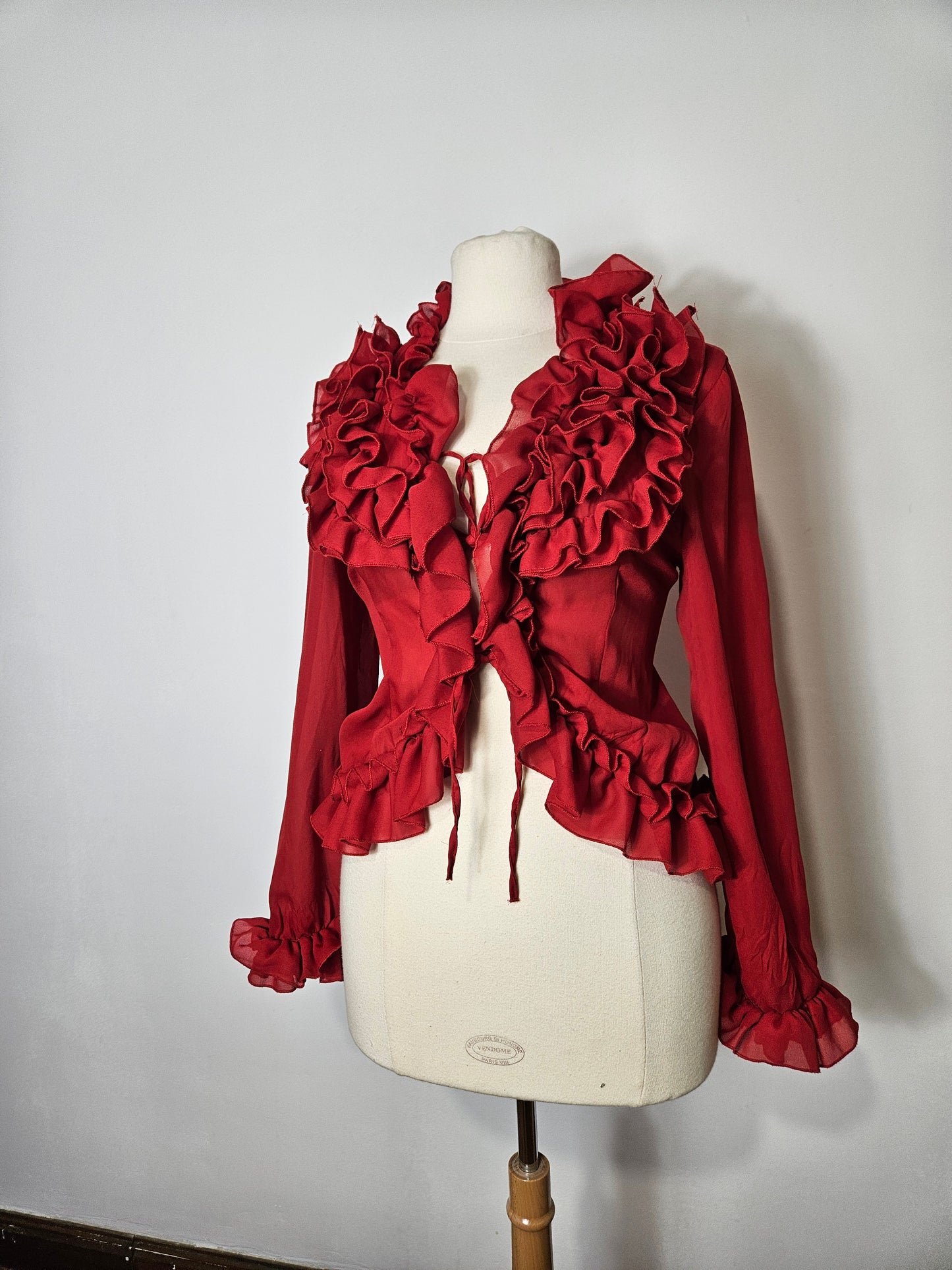 Chemisier en voile rouge