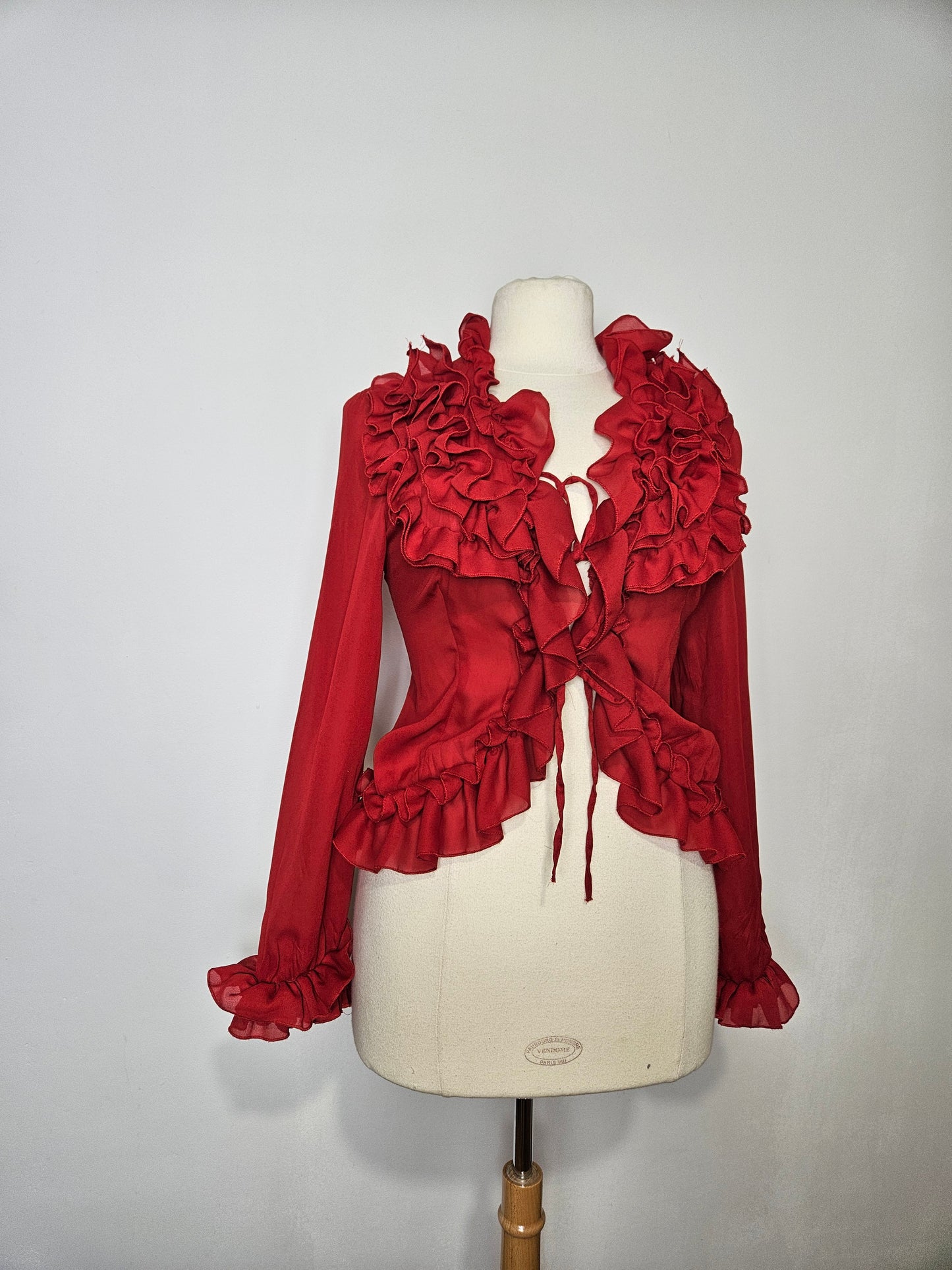 Chemisier en voile rouge