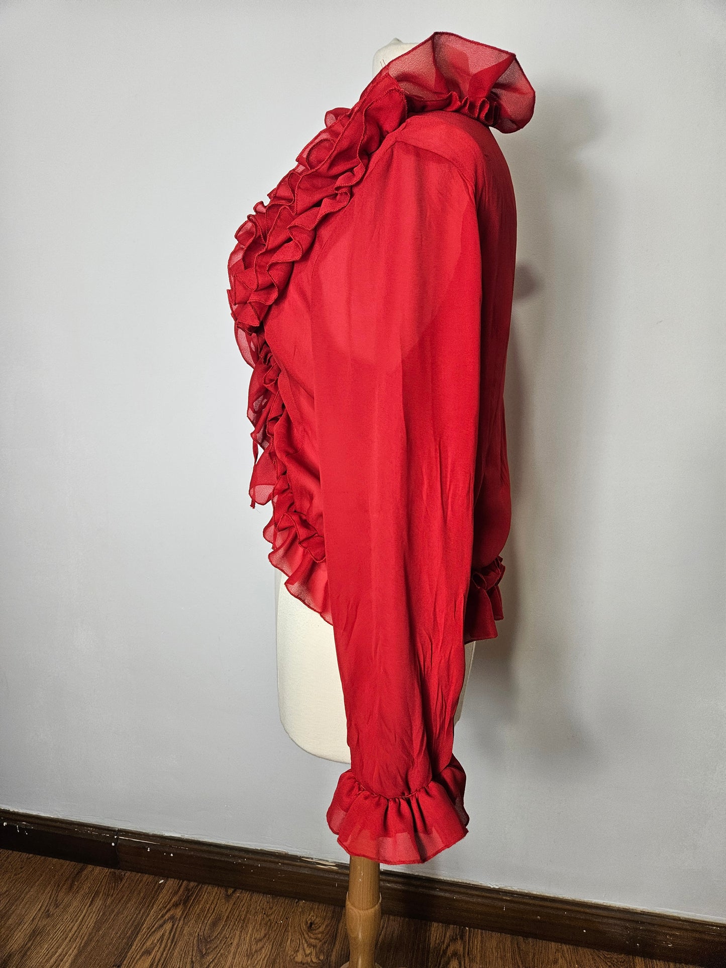 Chemisier en voile rouge