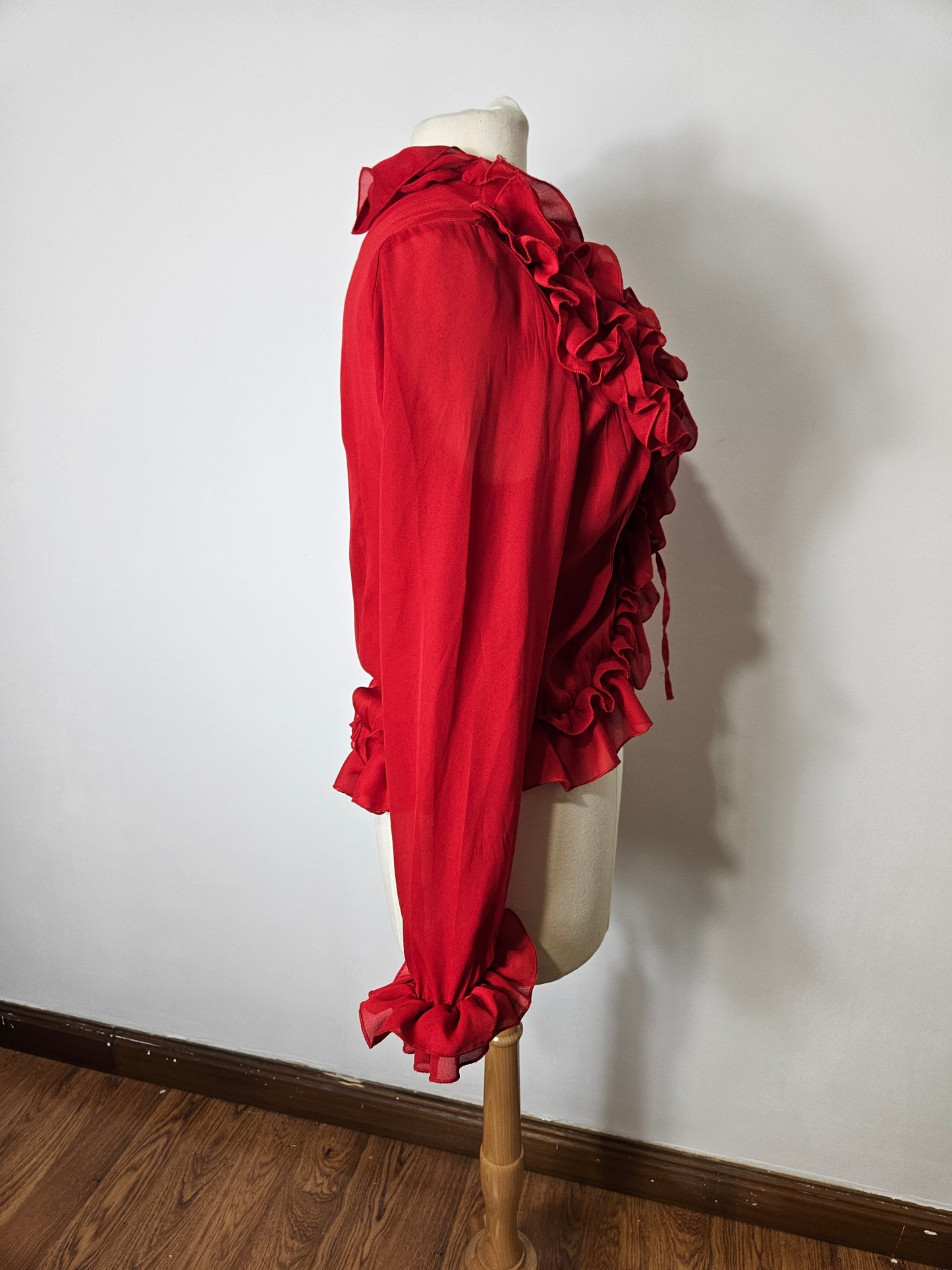 Chemisier en voile rouge