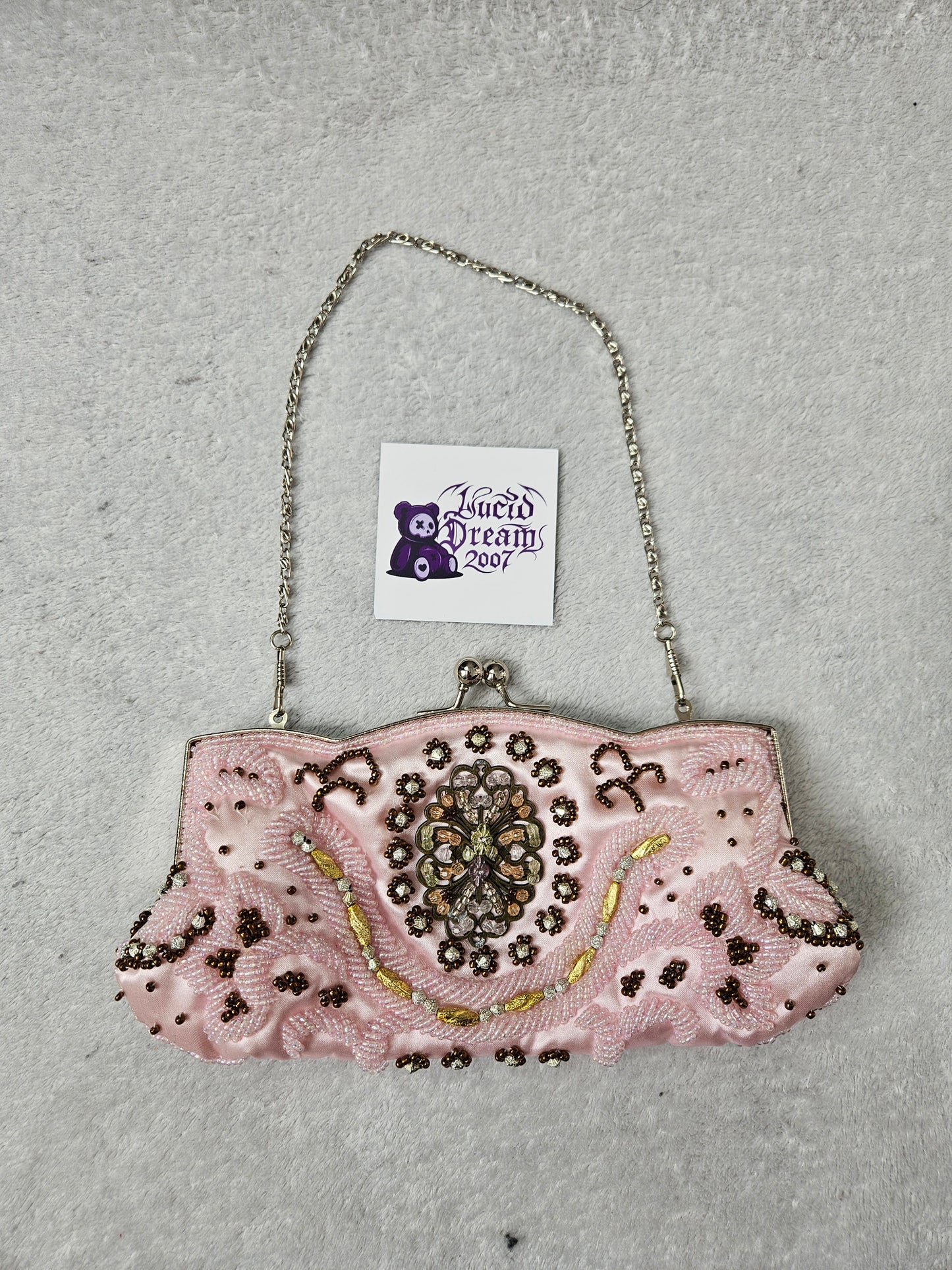 Bag embroidered with beads and sequins