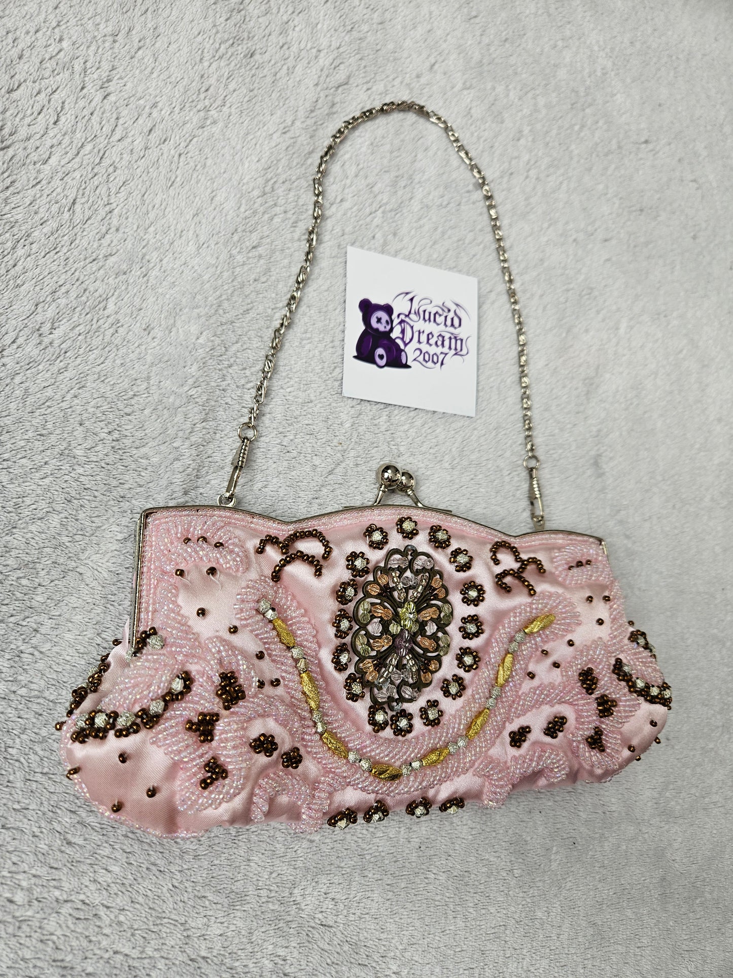 Bag embroidered with beads and sequins