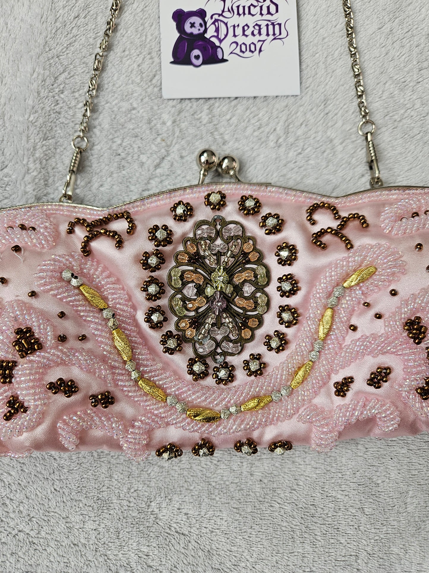Bag embroidered with beads and sequins