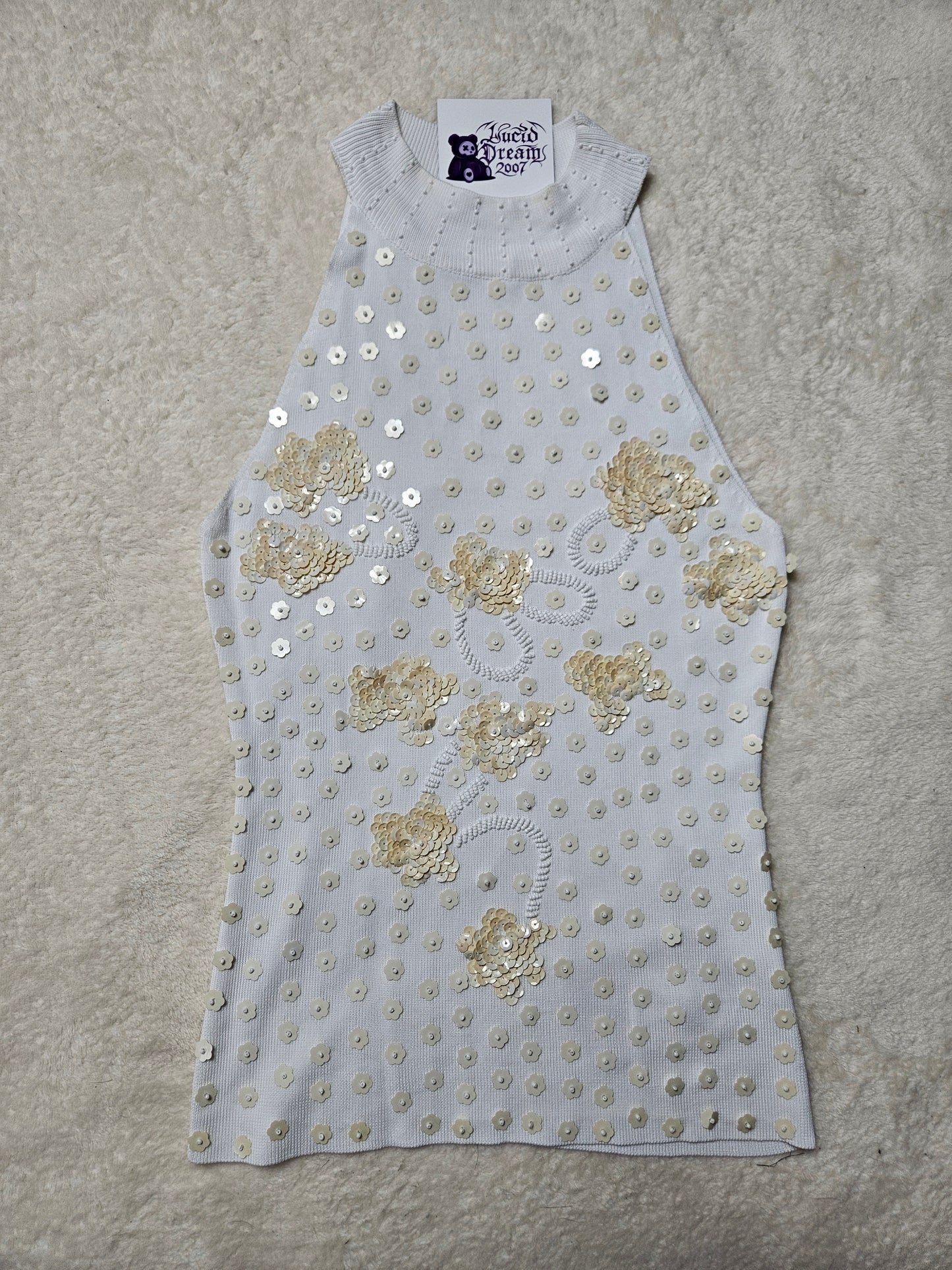 Haut col montant brodé