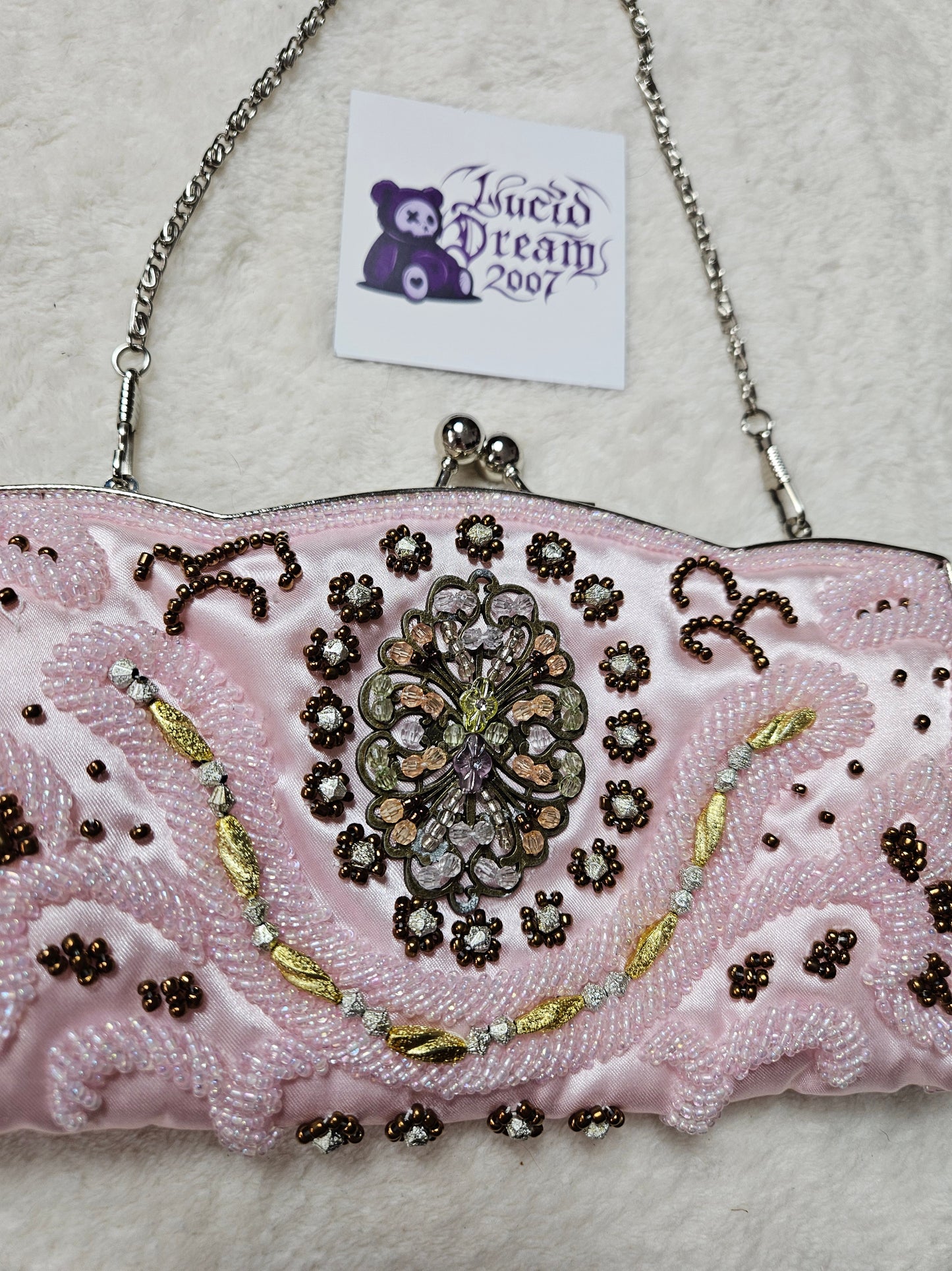 Bag embroidered with beads and sequins