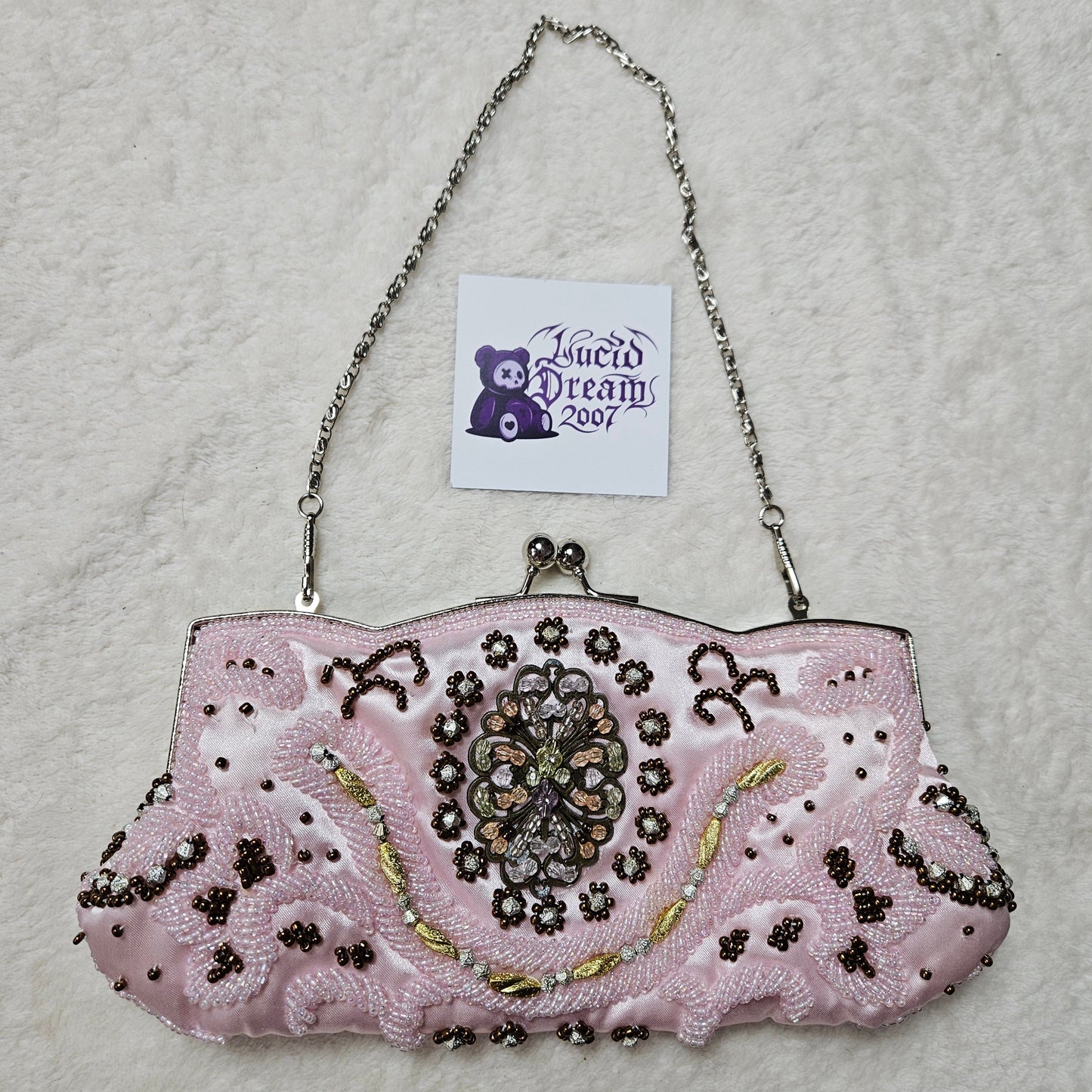 Bag embroidered with beads and sequins