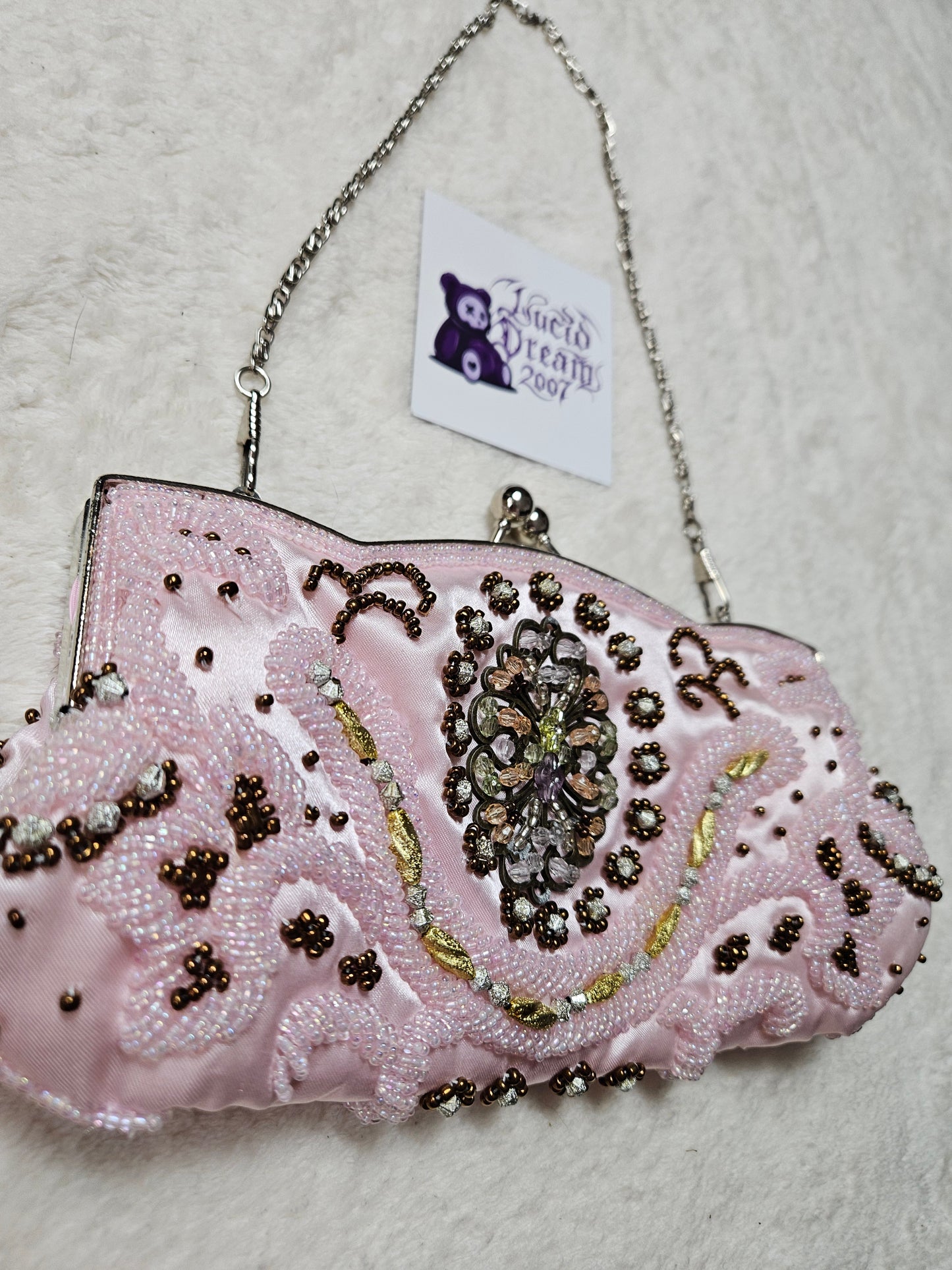 Bag embroidered with beads and sequins