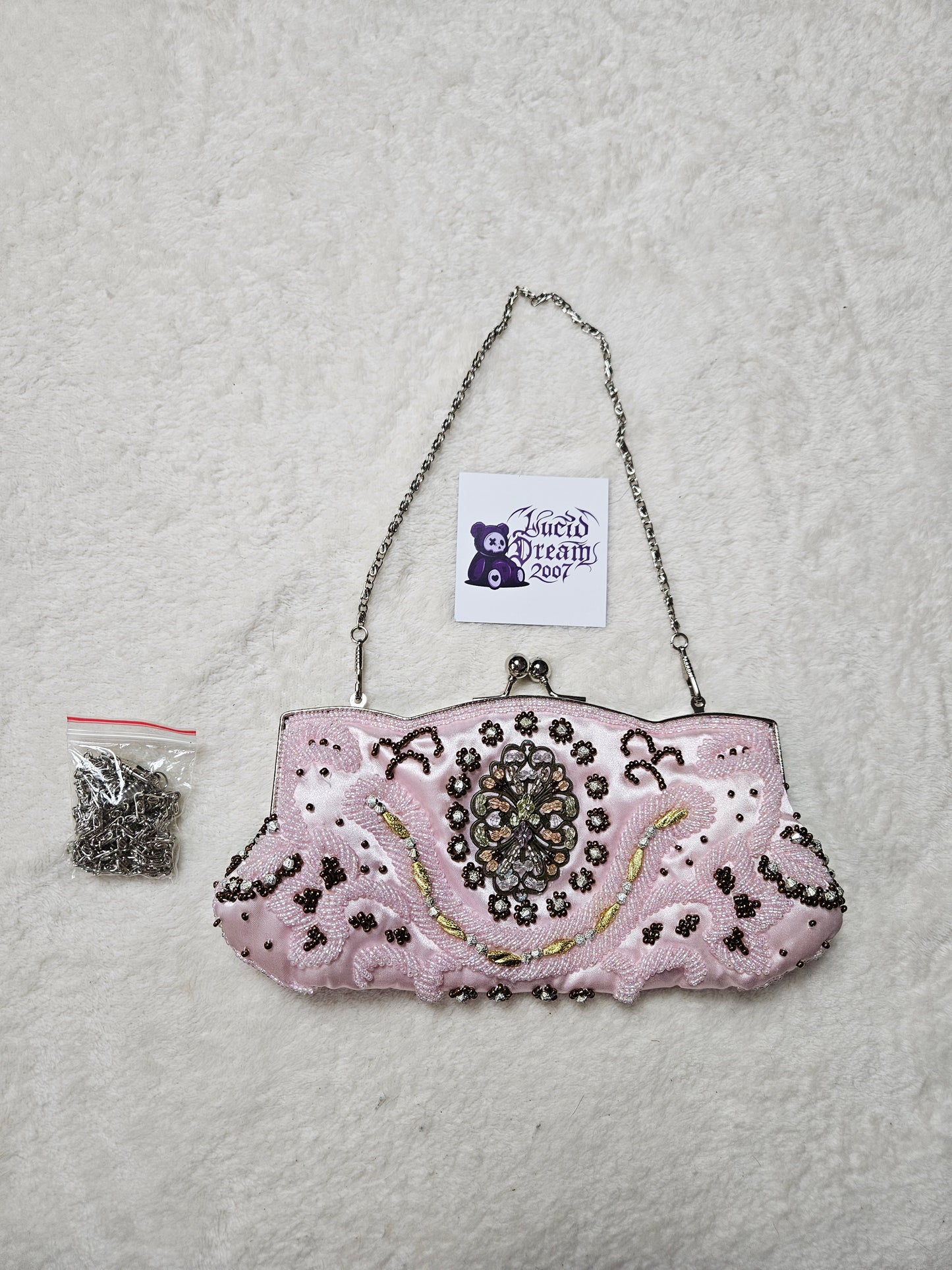 Bag embroidered with beads and sequins