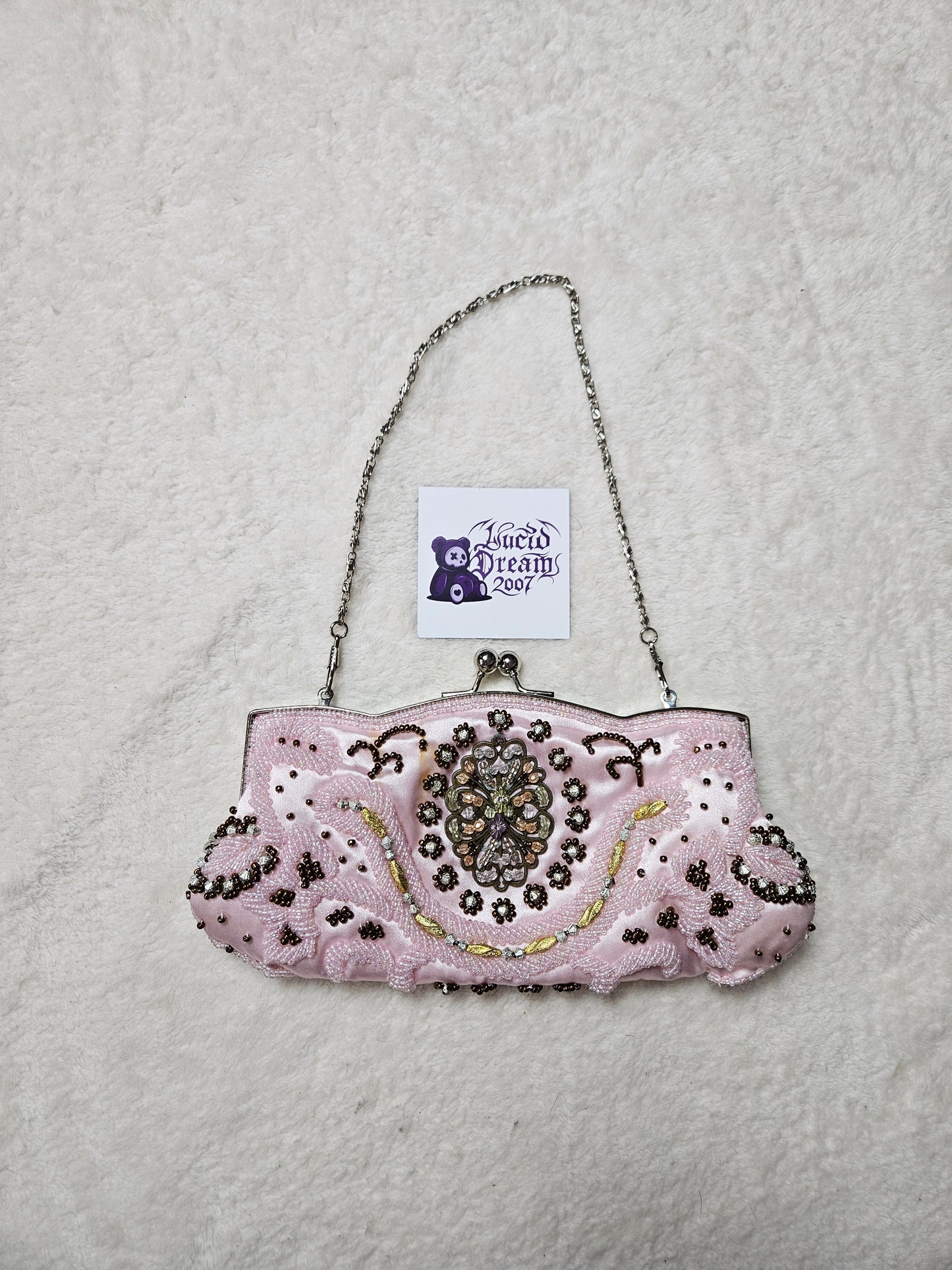 Bag embroidered with beads and sequins