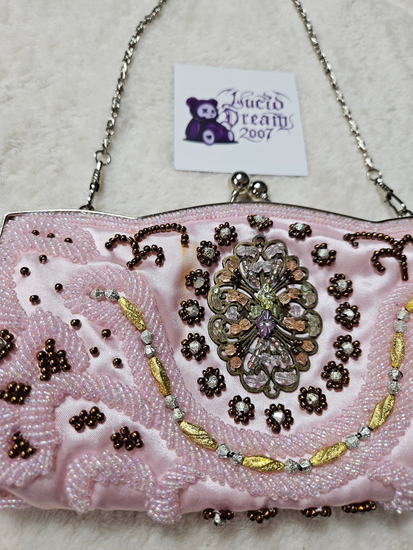 Bag embroidered with beads and sequins