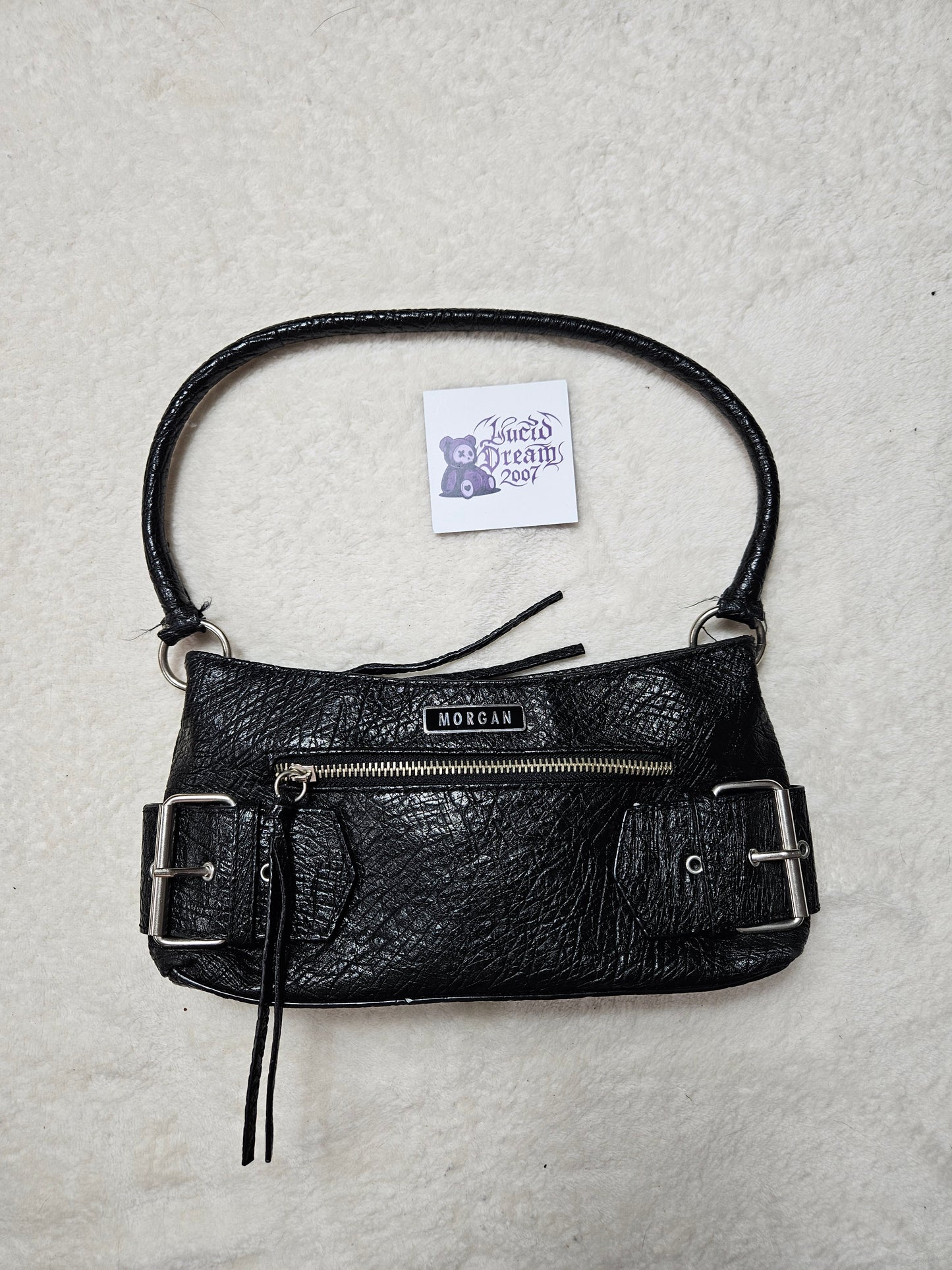Bolso de piel sintética negra