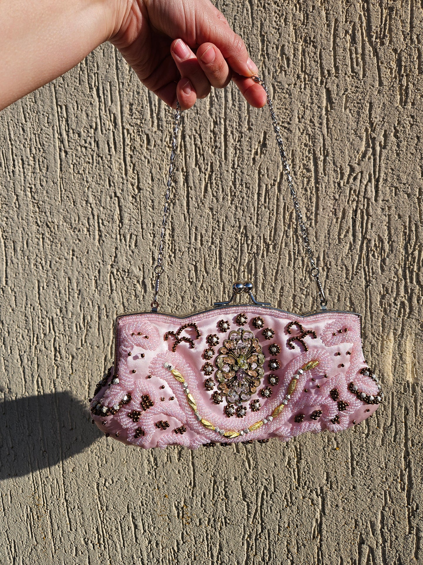 Bag embroidered with beads and sequins