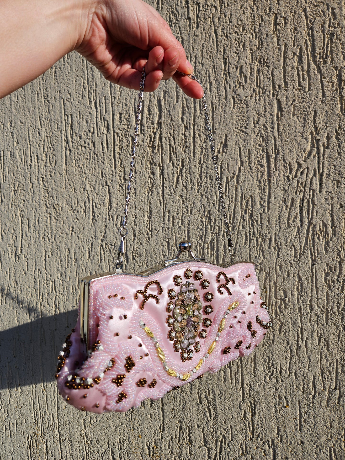 Bag embroidered with beads and sequins