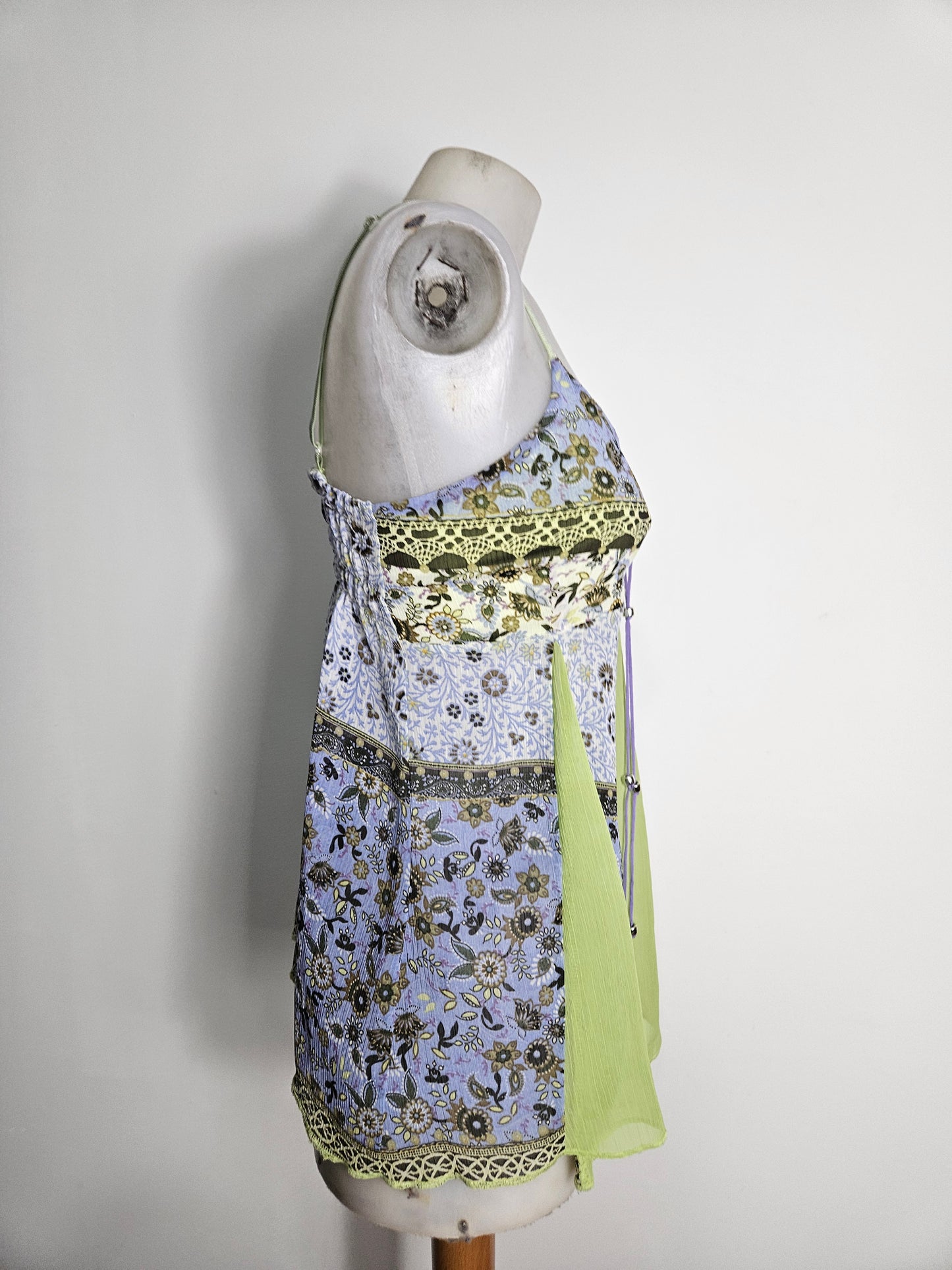 Haut en voile lila et vert