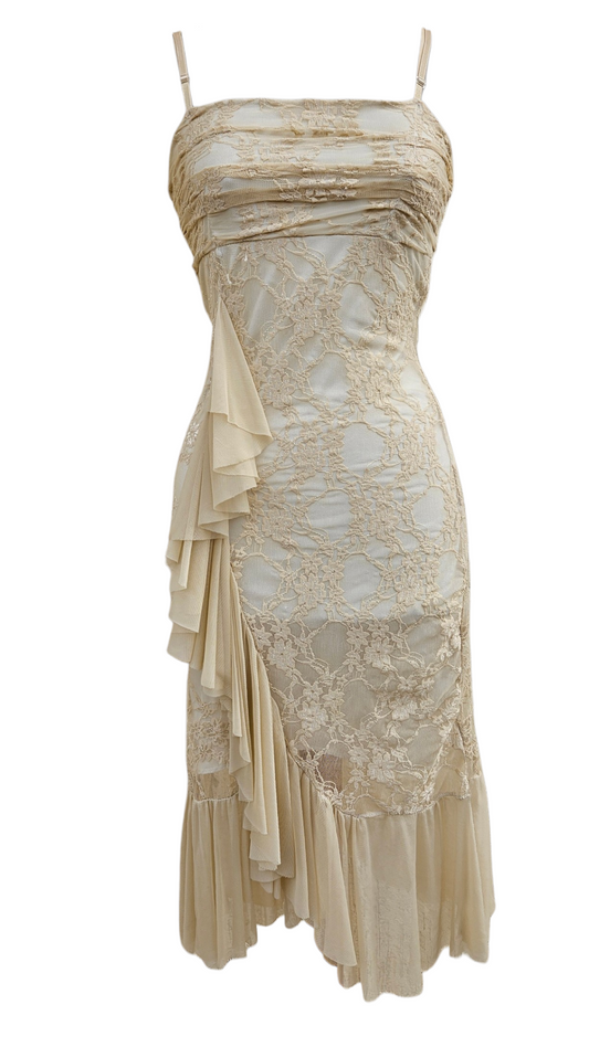 Robe en dentelle crème