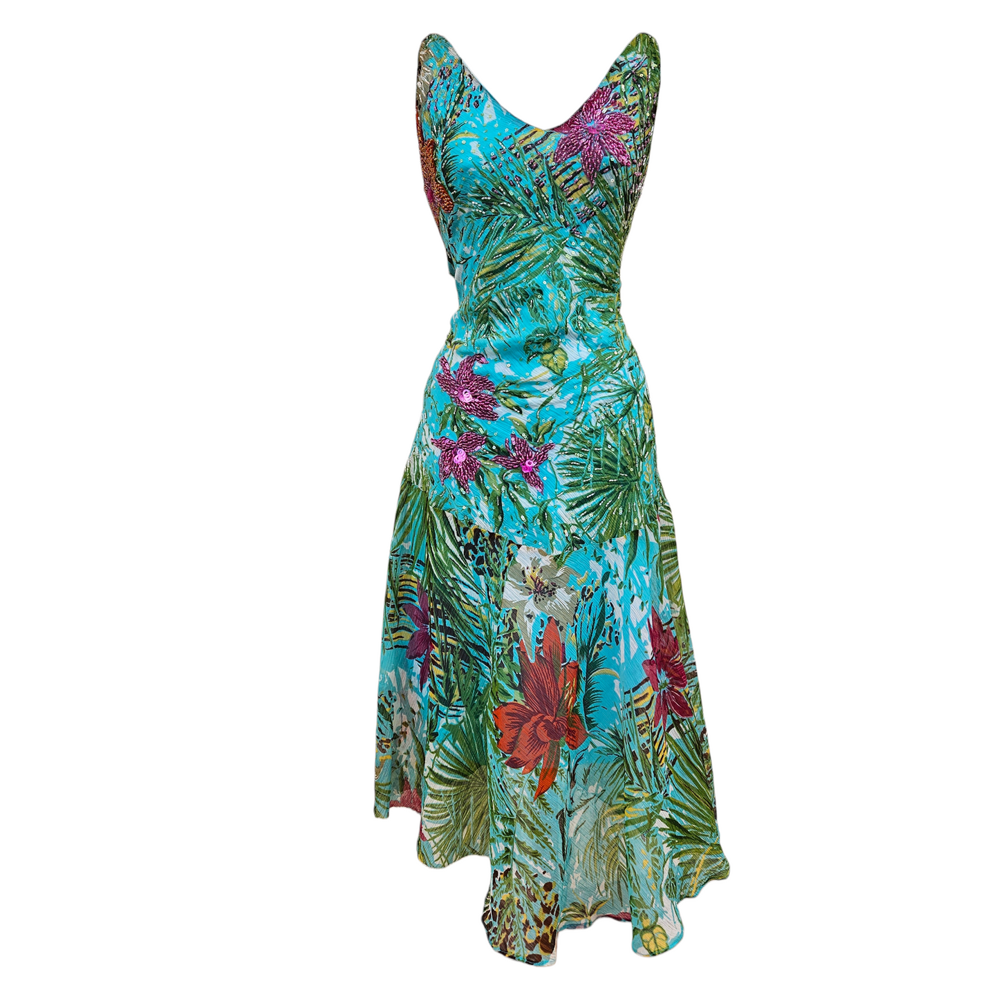 Robe en voile floral brodé