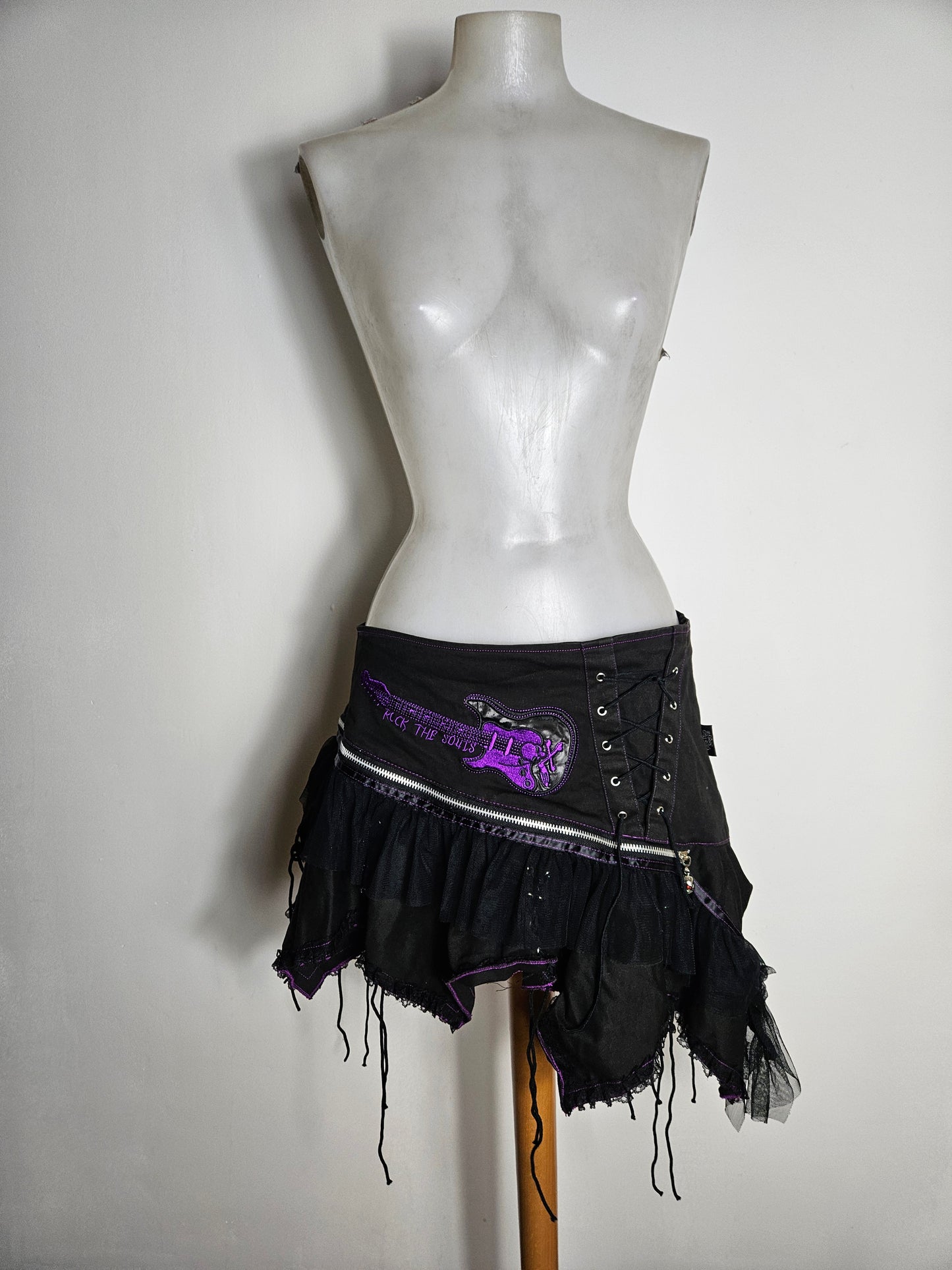 Living Dead Souls Asymmetrical Mini Skirt