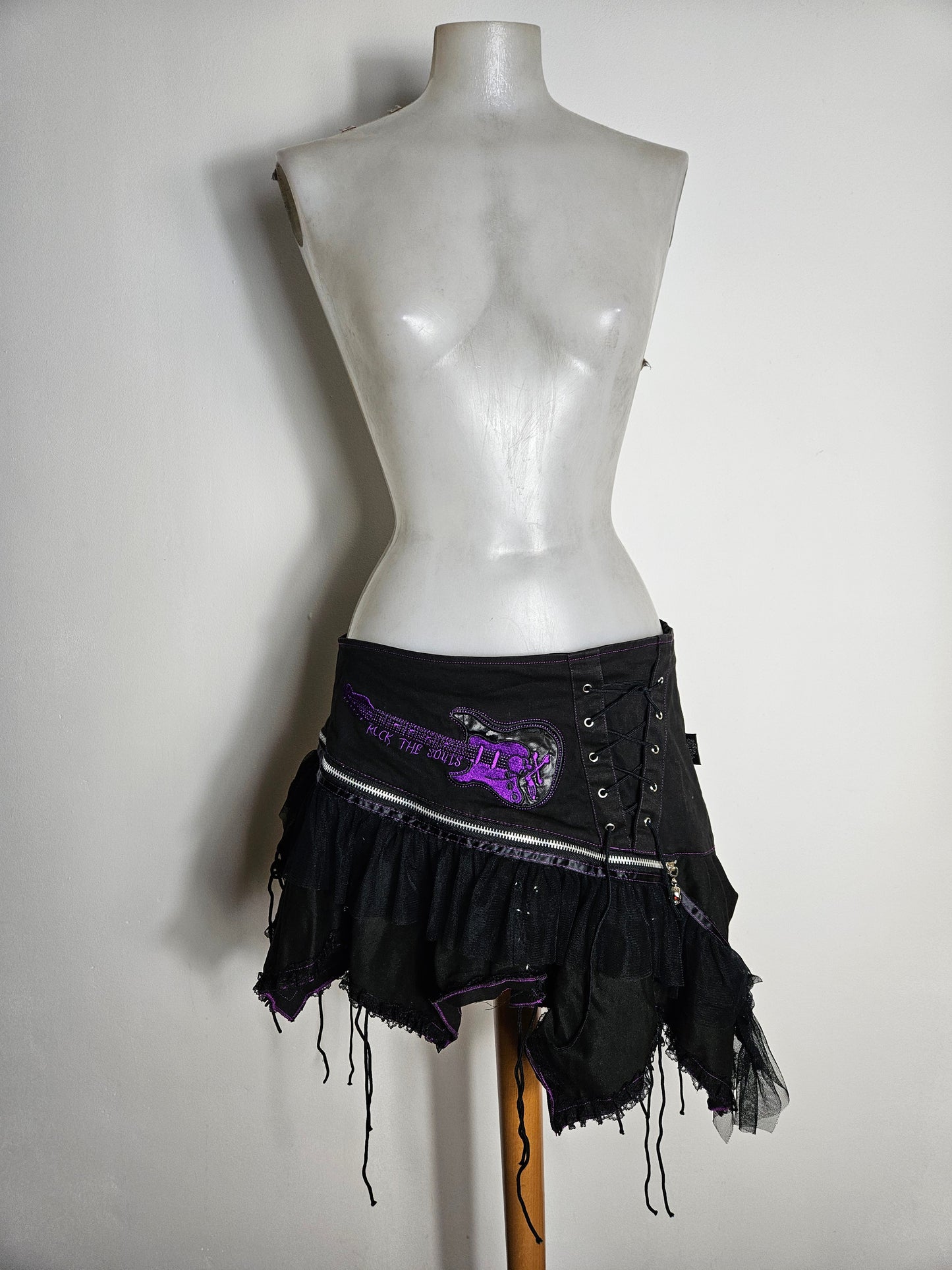 Living Dead Souls Asymmetrical Mini Skirt