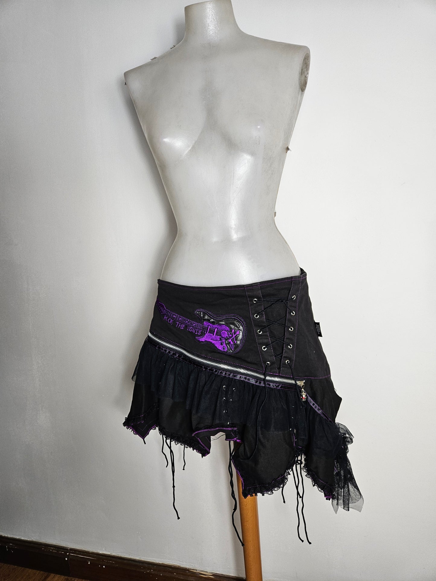 Living Dead Souls Asymmetrical Mini Skirt
