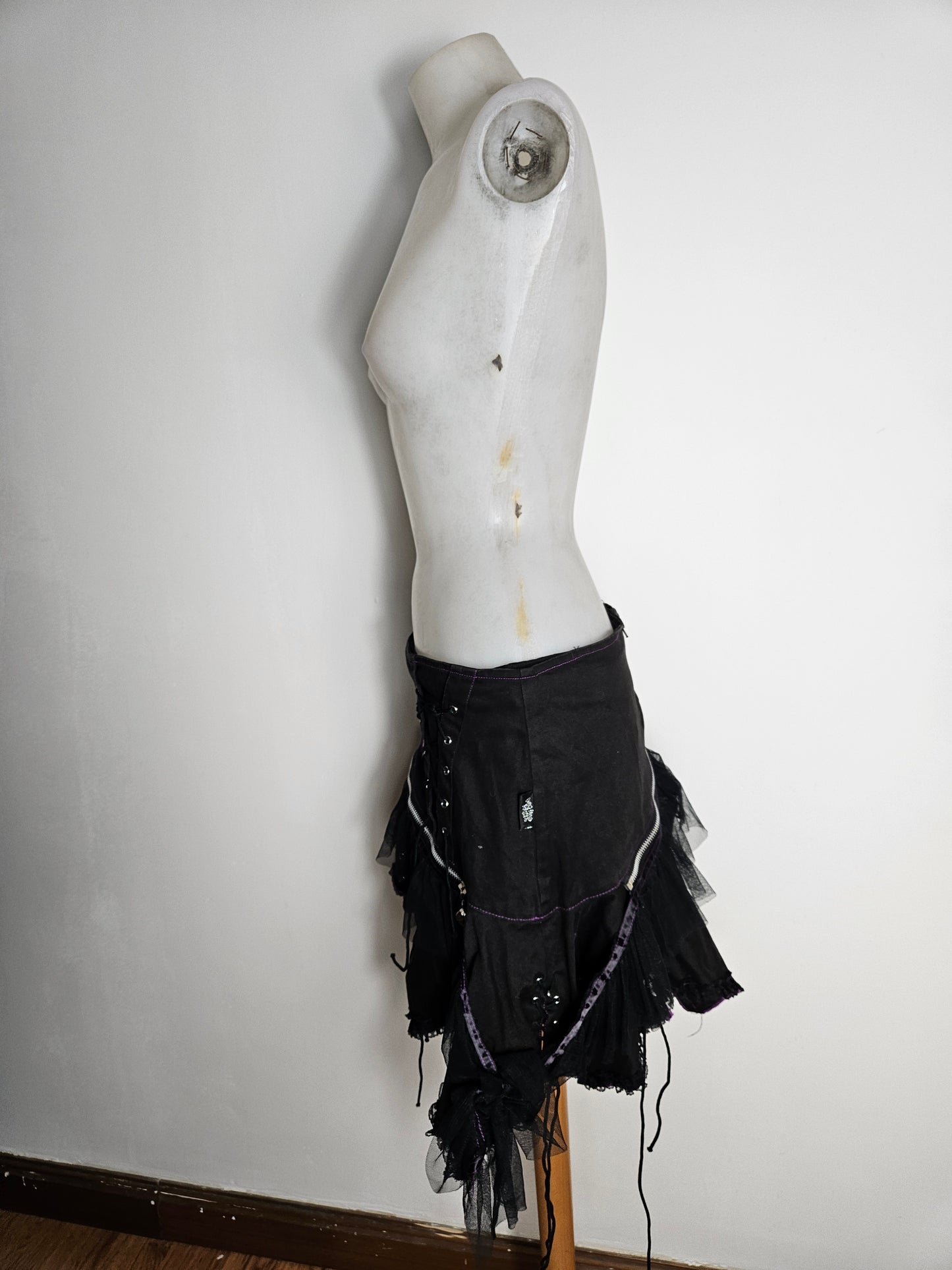 Living Dead Souls Asymmetrical Mini Skirt