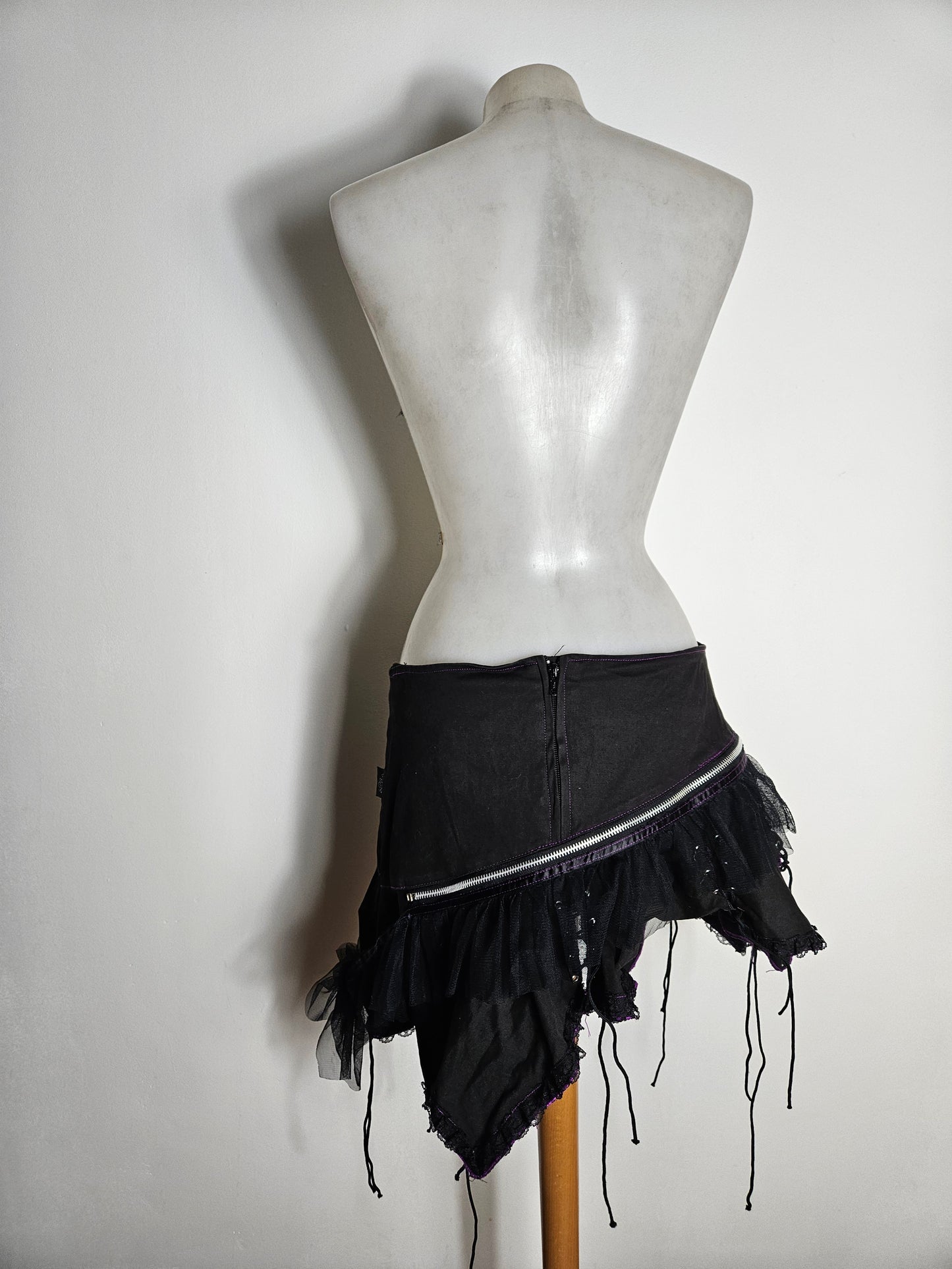 Living Dead Souls Asymmetrical Mini Skirt