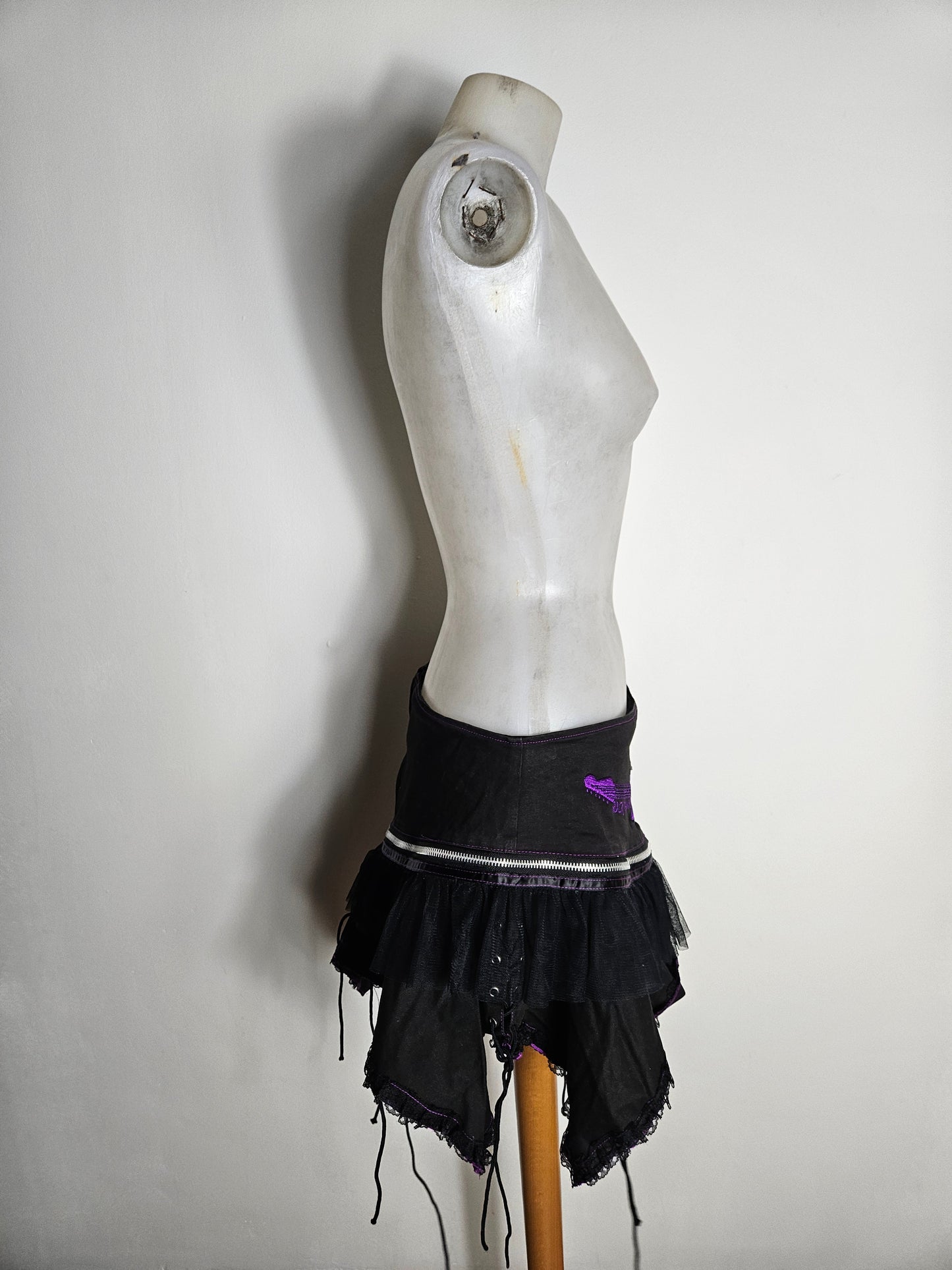 Living Dead Souls Asymmetrical Mini Skirt