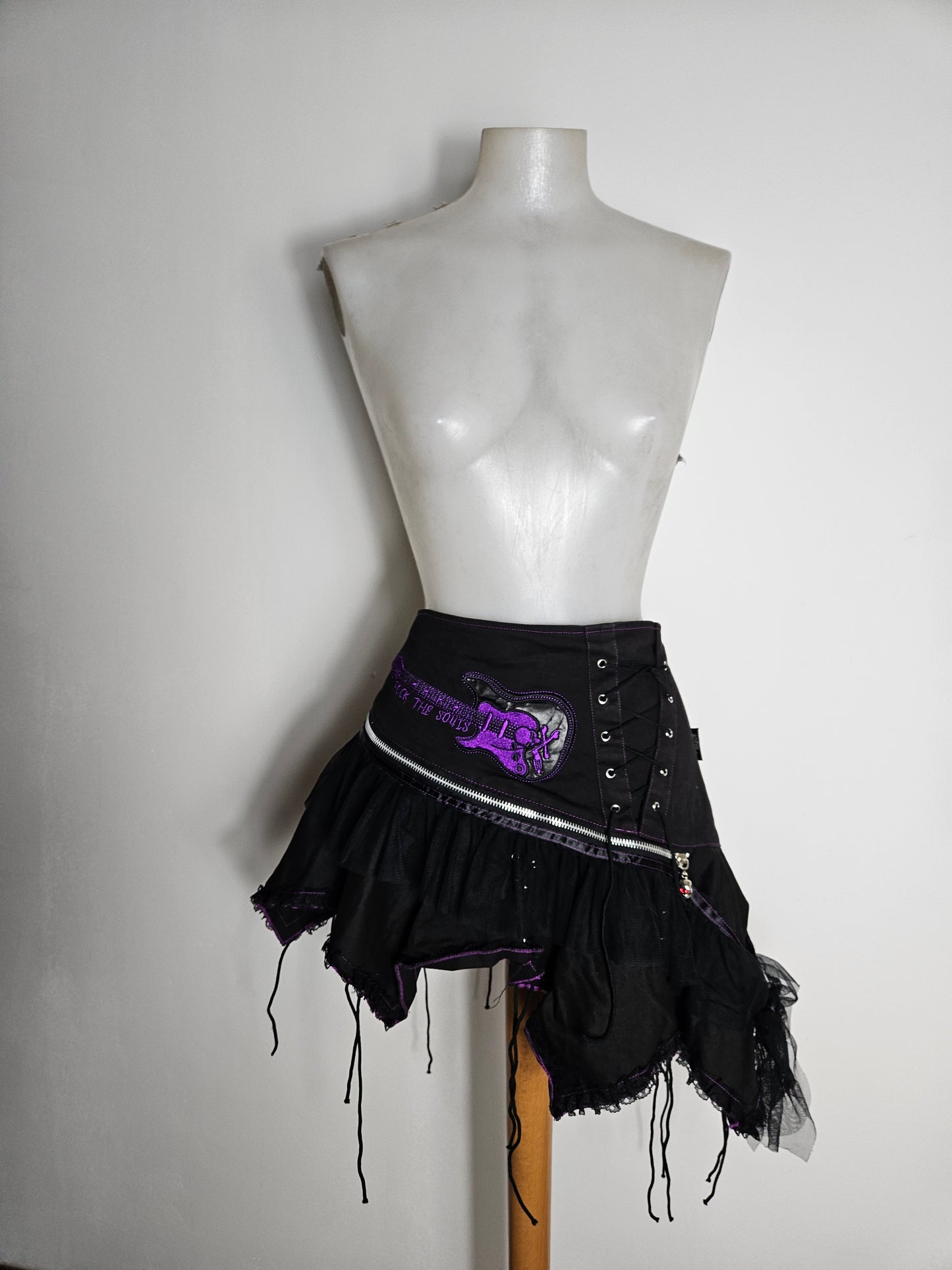Living Dead Souls Asymmetrical Mini Skirt