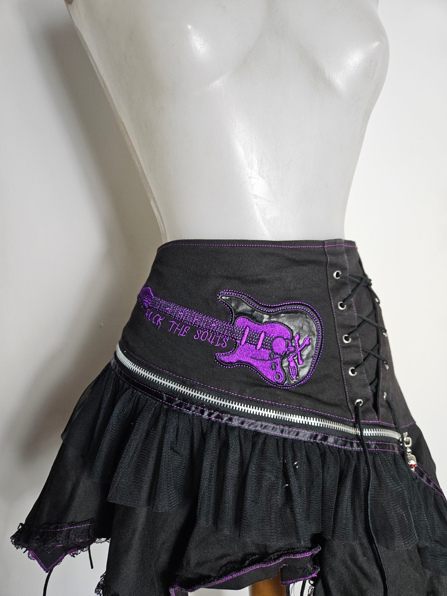 Living Dead Souls Asymmetrical Mini Skirt