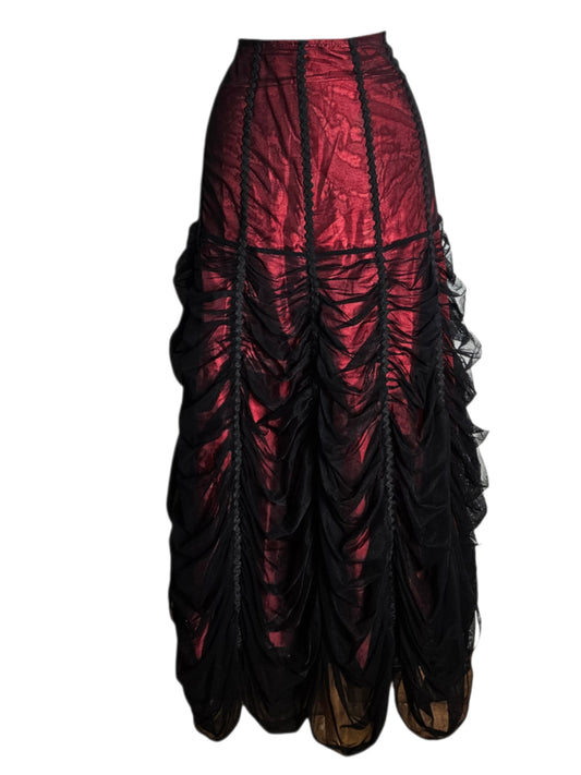 Jupe en voile rouge et noire SINISTER