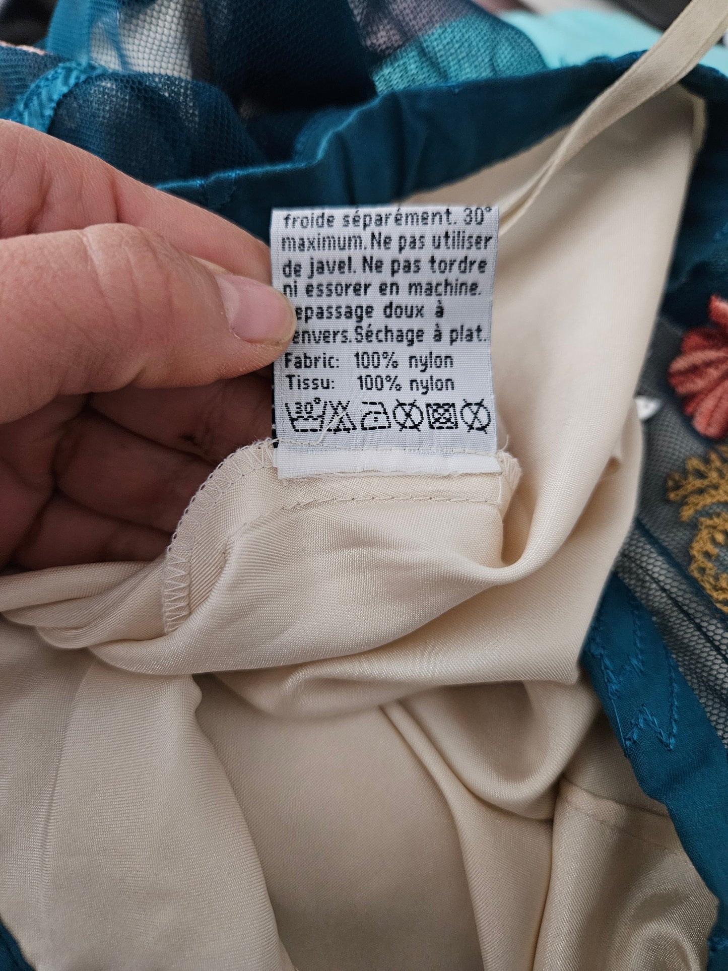 Embroidered voile skirt