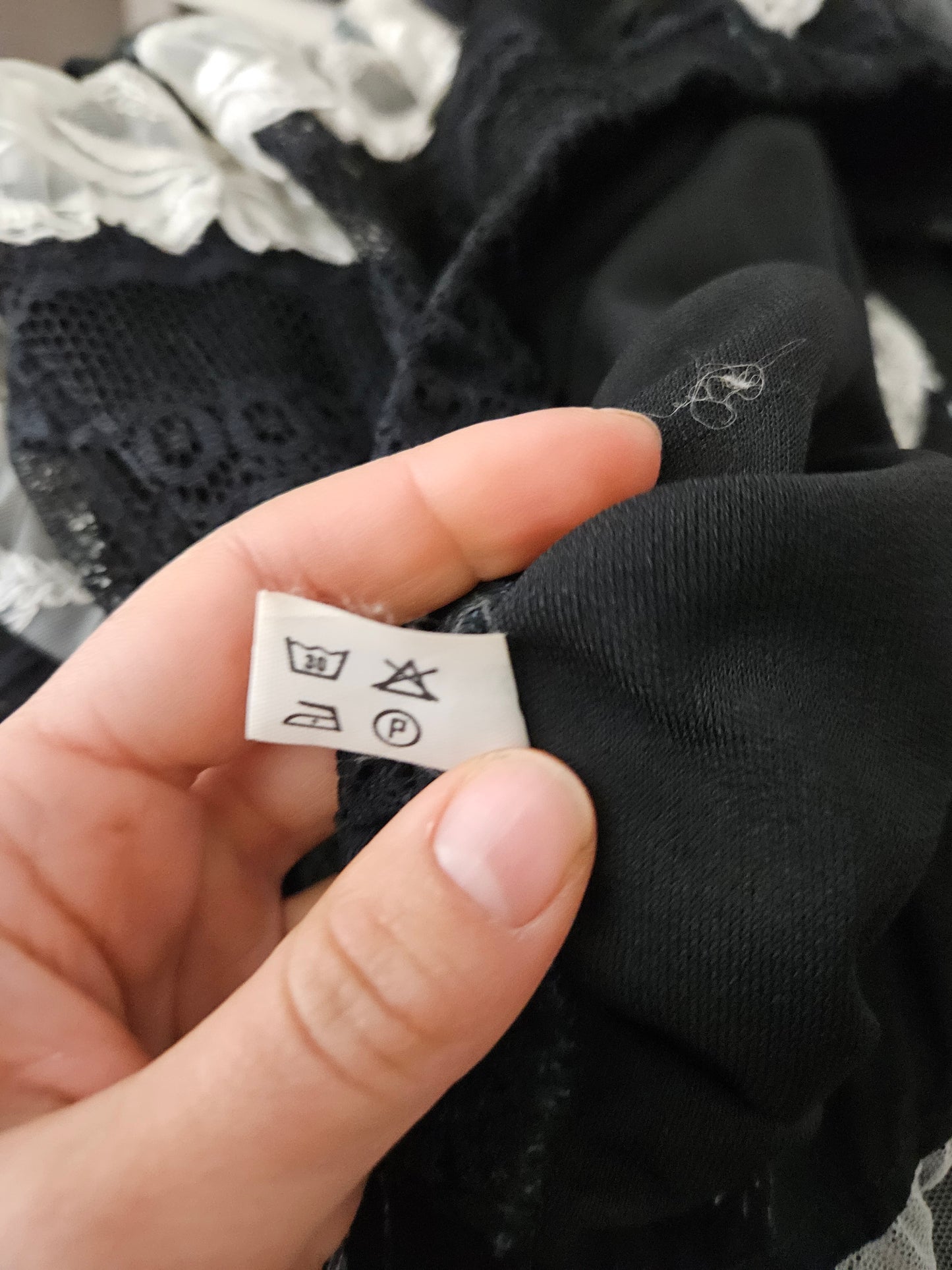 Black and white ruffled skirt