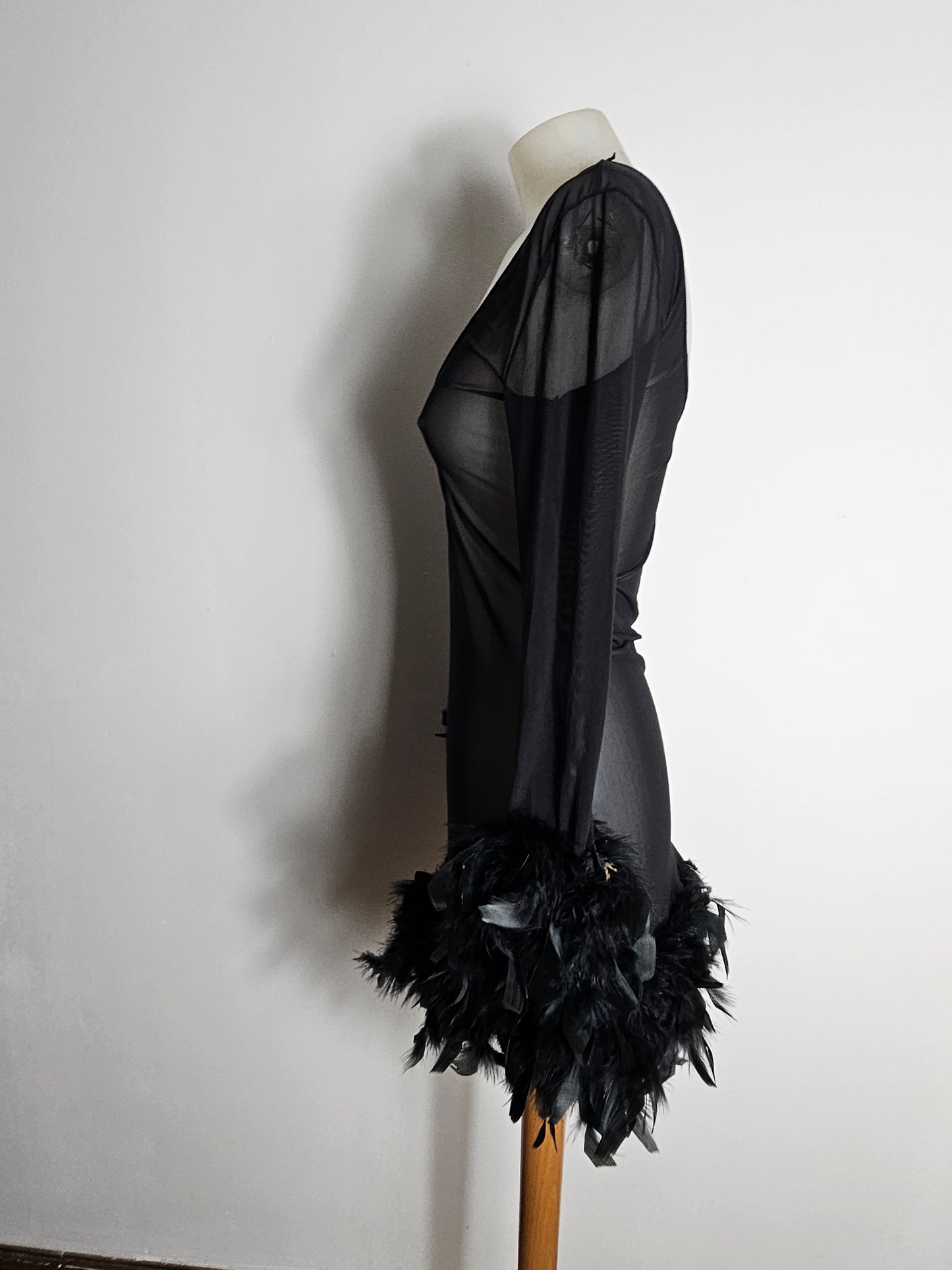 Robe en voile et plumes