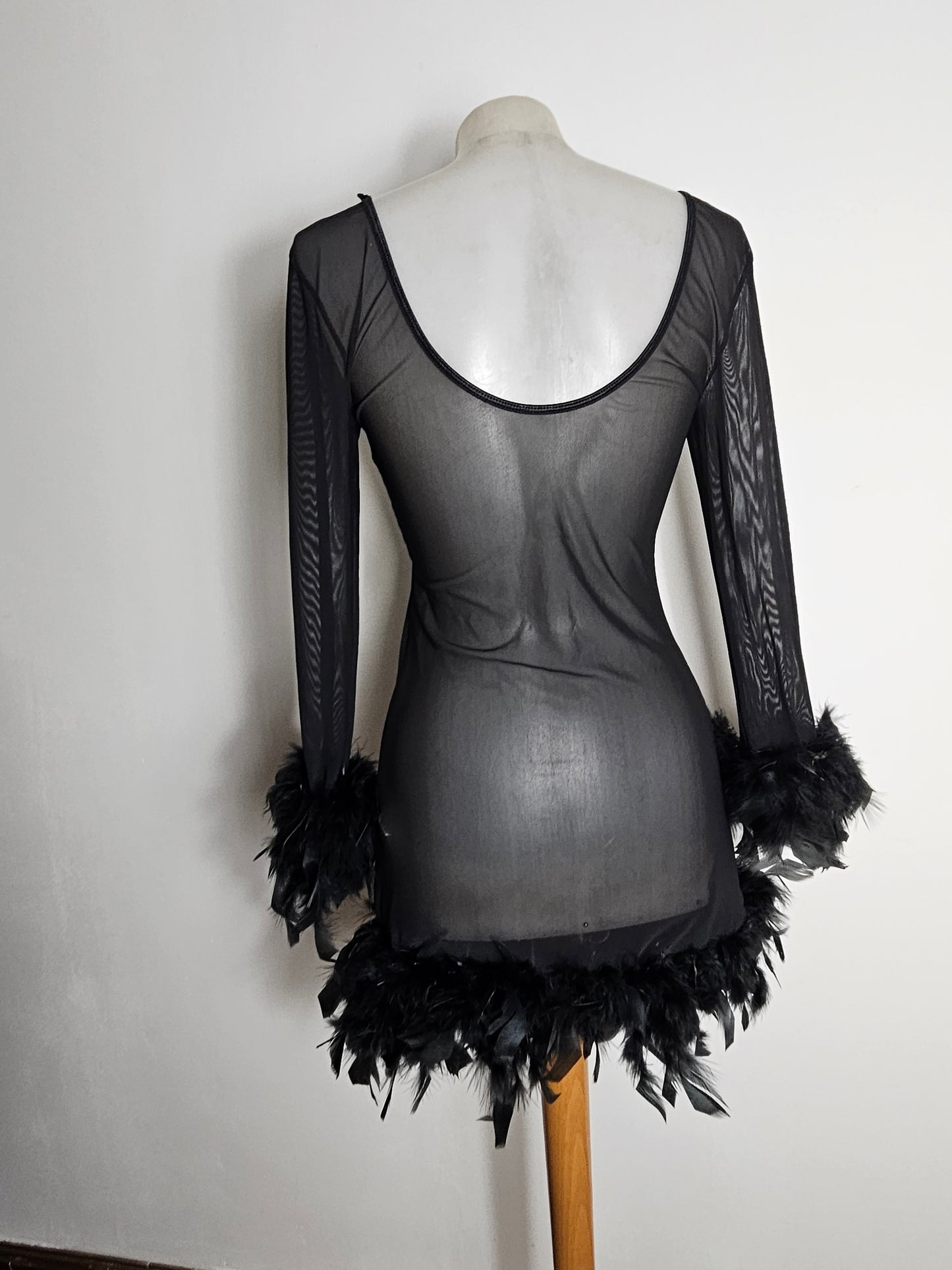 Robe en voile et plumes