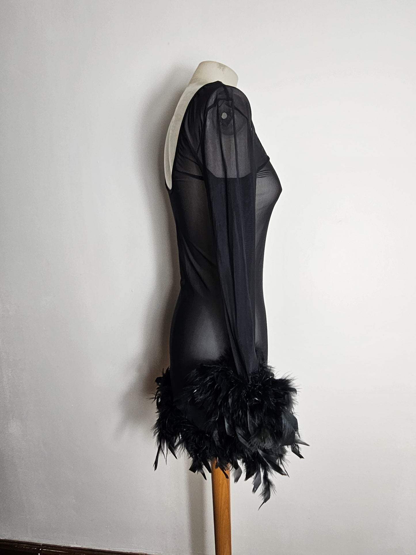 Robe en voile et plumes